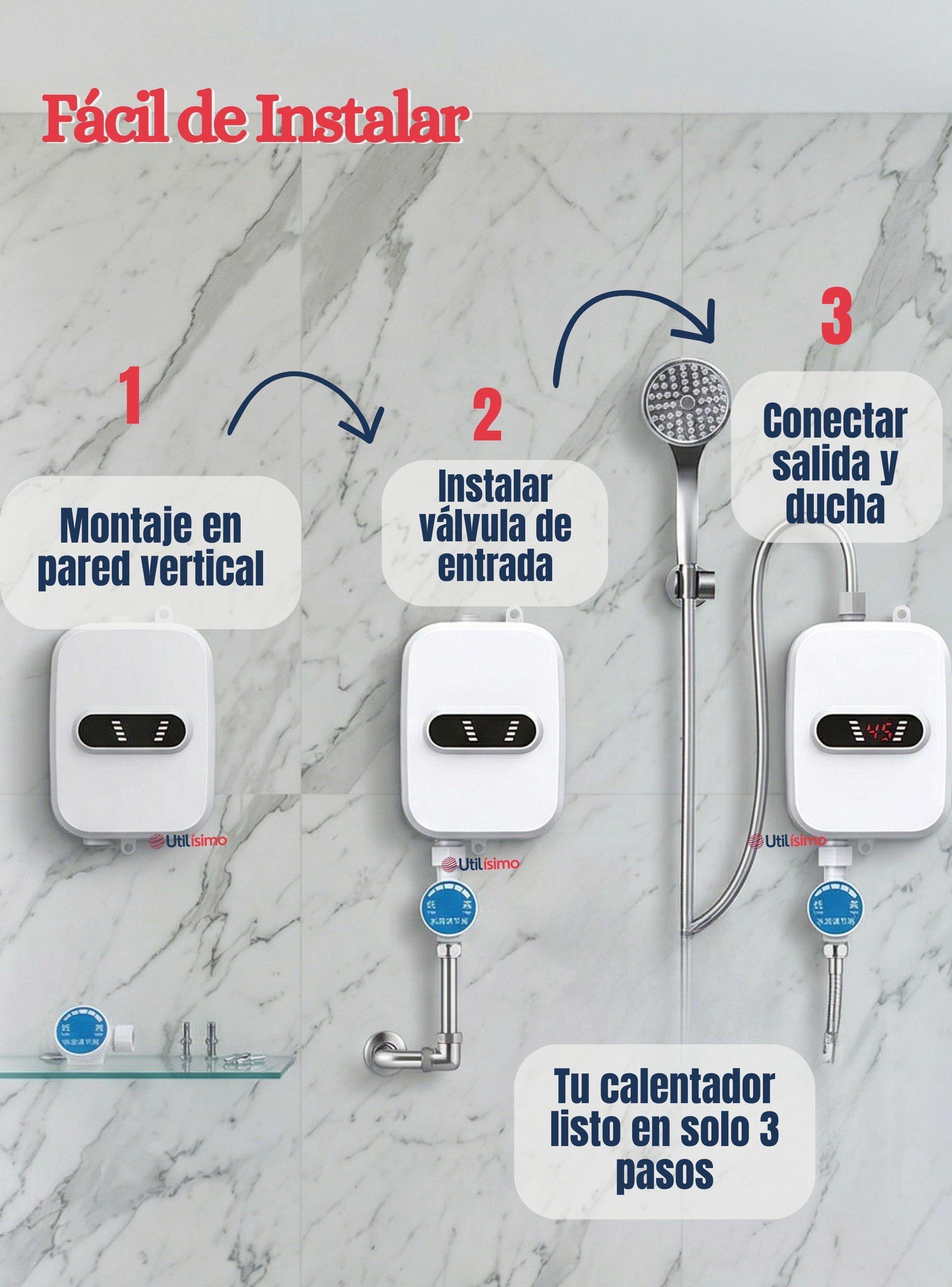 Mini Calentador De Agua Eléctrico Calefón Ducha Calienta En 3seg Blanco 3.500w de Potencia Calefónt-6