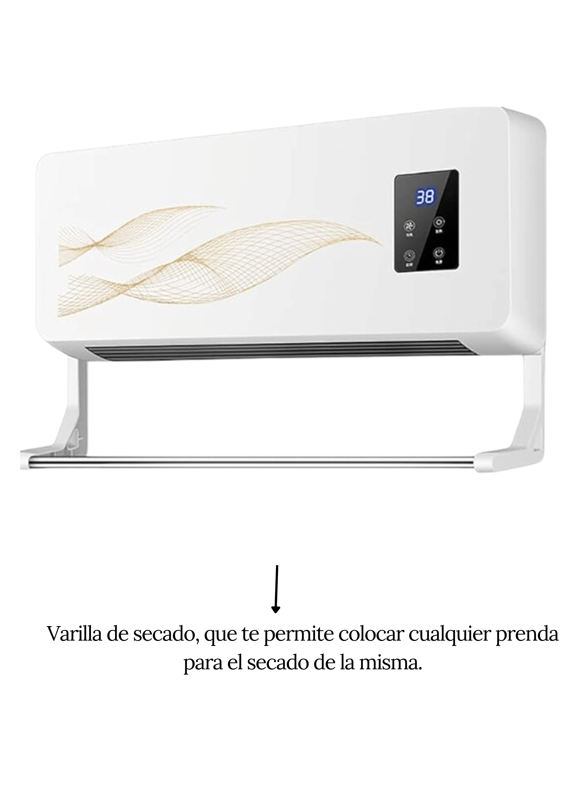 Calefactor Ventilador 2en1 Portátil Modular Pared Y Varilla De Secado-3