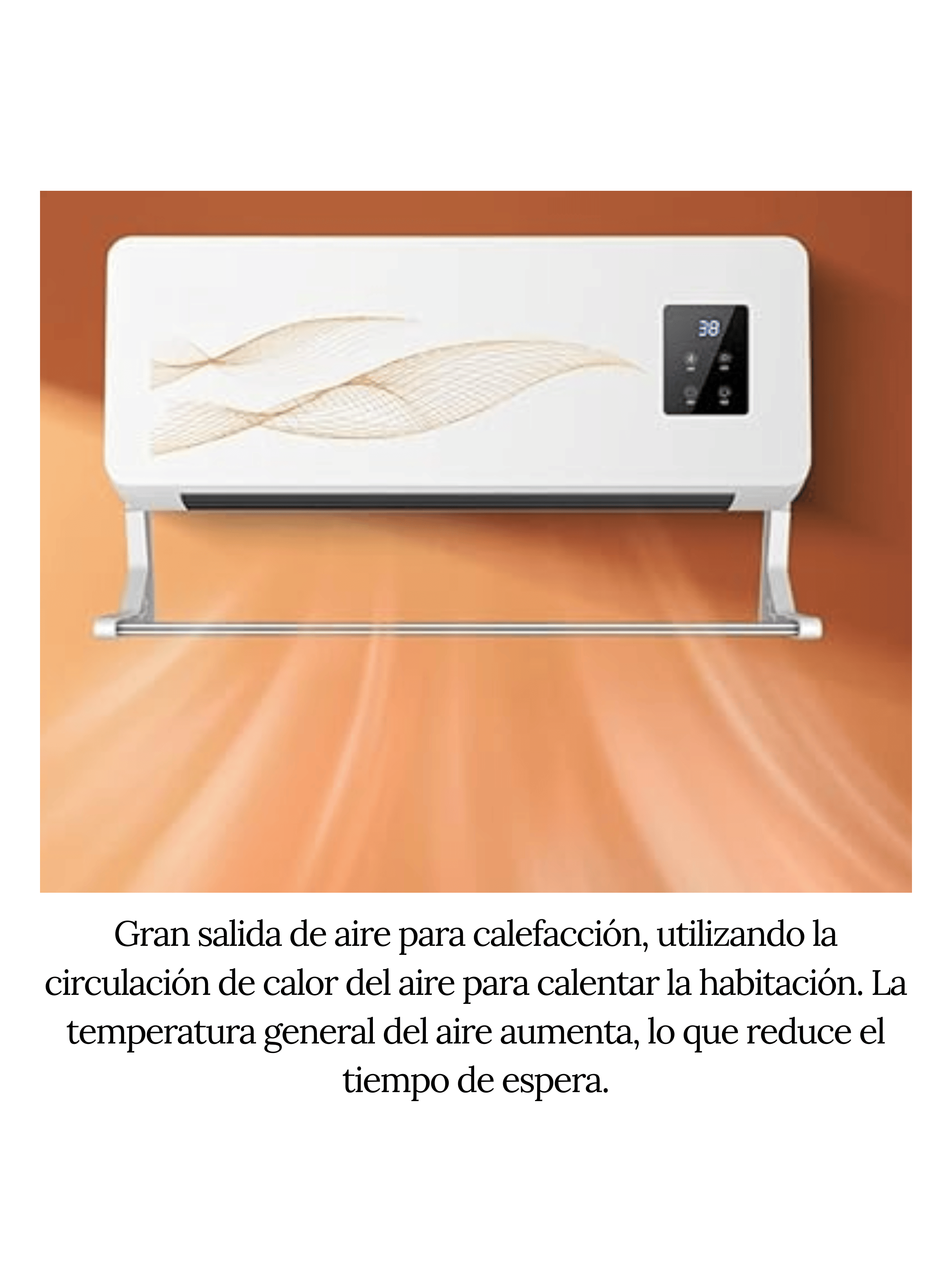 Calefactor Ventilador 2en1 Portátil Modular Pared Y Varilla De Secado-5