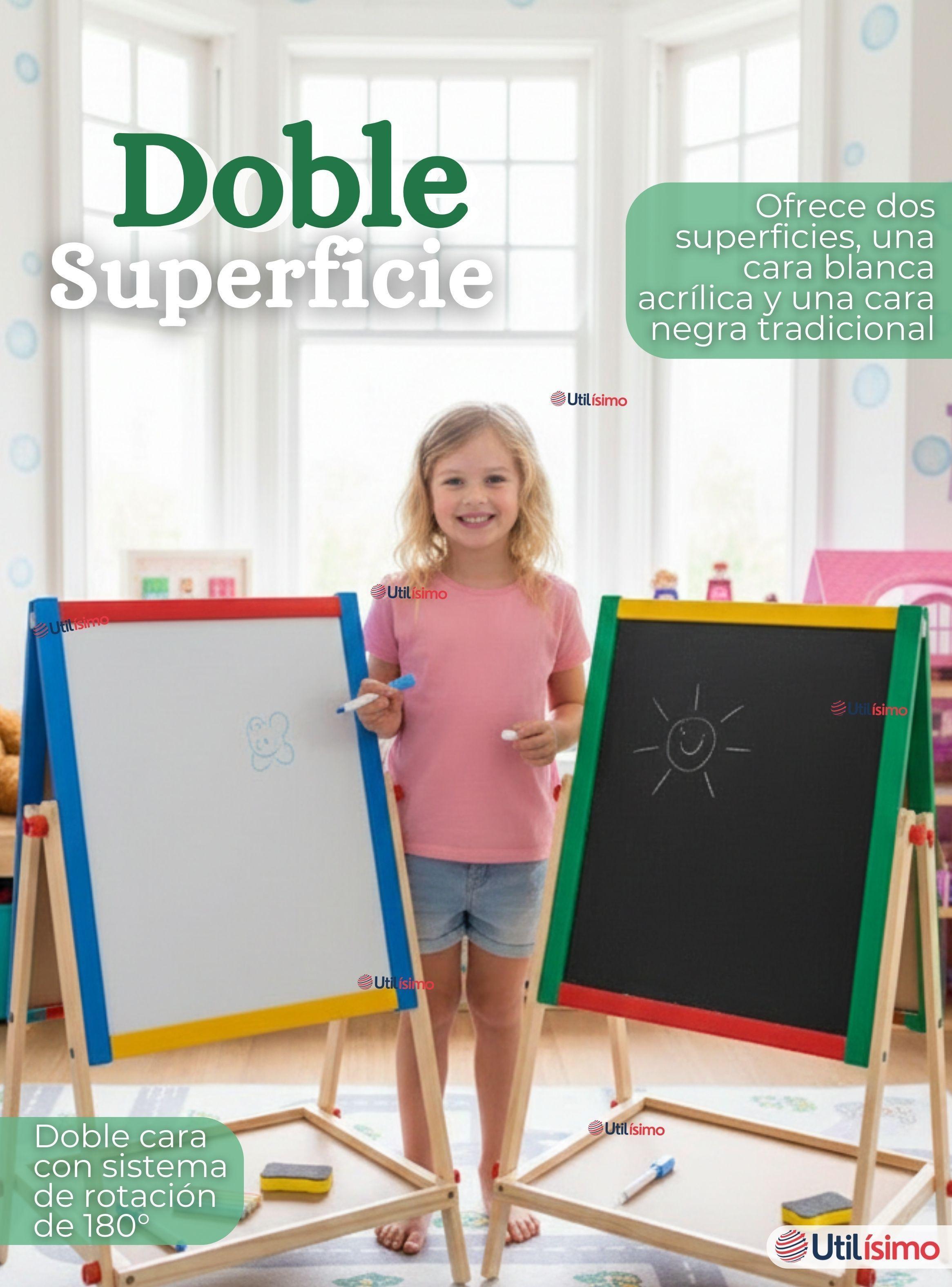 Pizarra Infantil 2 en 1 Tiza Plumon y Magnética Estilo Montessori 64cm-4