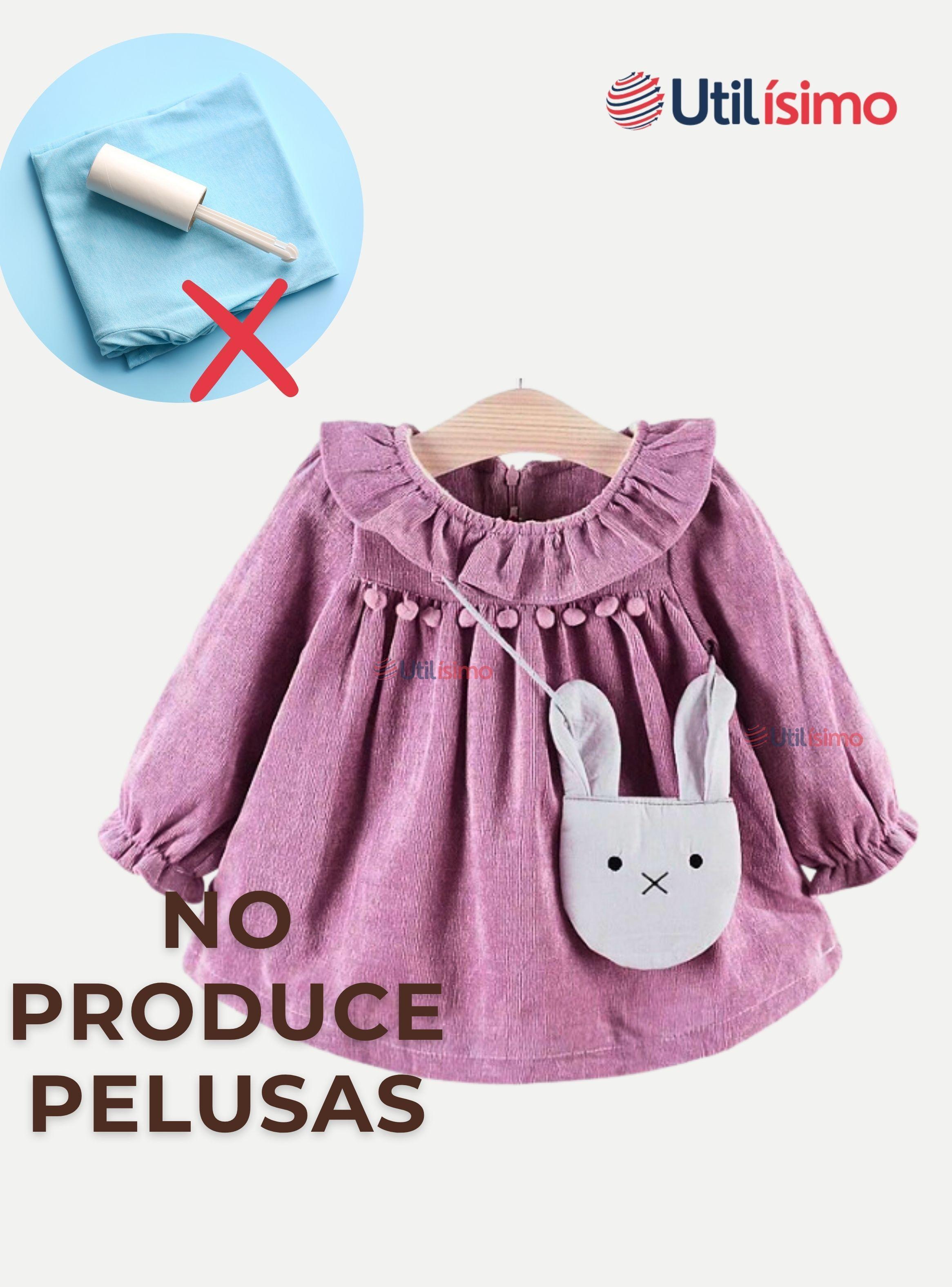 Vestido De Cotelé Con Bolso Conejo Forrado En Plush Niña Morado-6