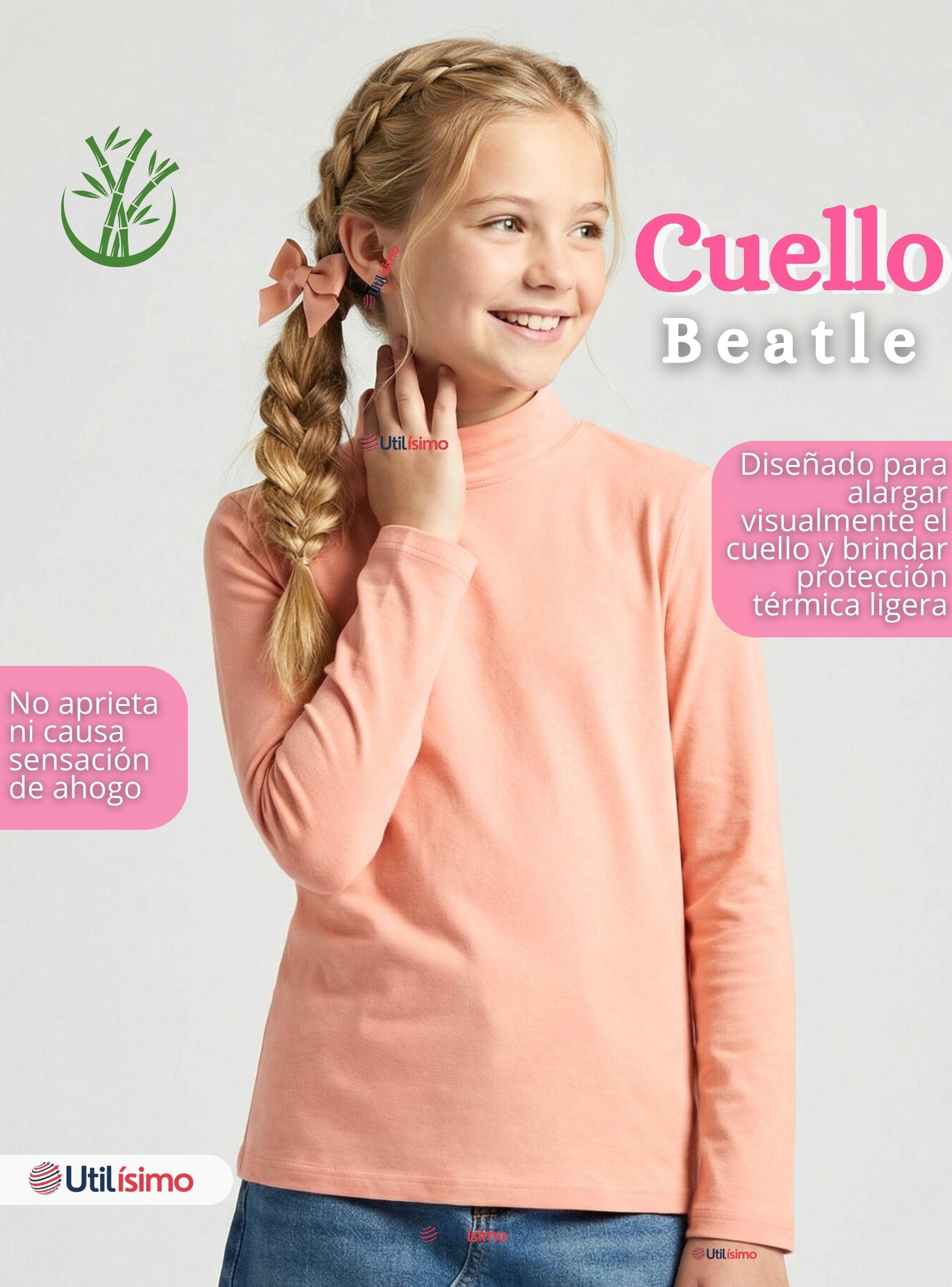 Pack 6 Polera Camiseta Bambú Cuello Beatle Primera Capa Manga Larga Colores Surtido Niña-4