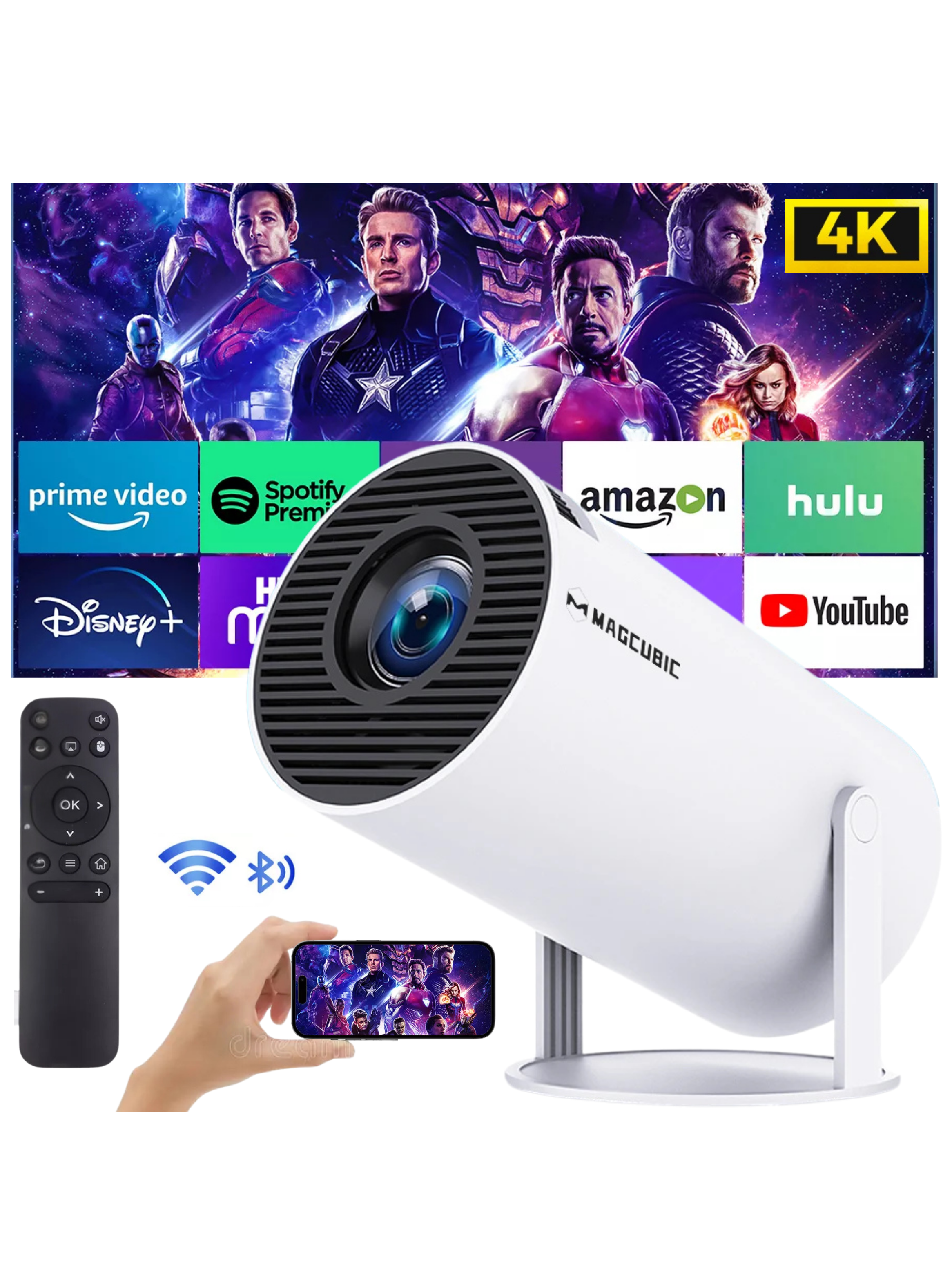 Proyector MagicCubic HY300 4K Android 11 Bluetooth HDMI-0
