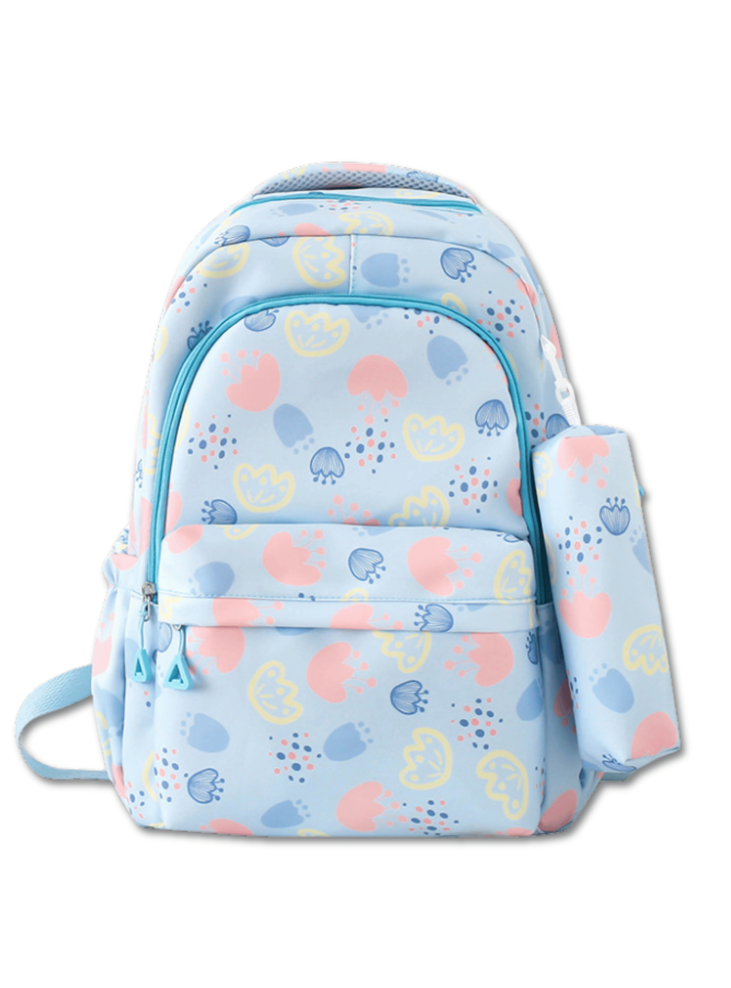 Mochila Escolar 46cm Diseño Floral Print Blue-0