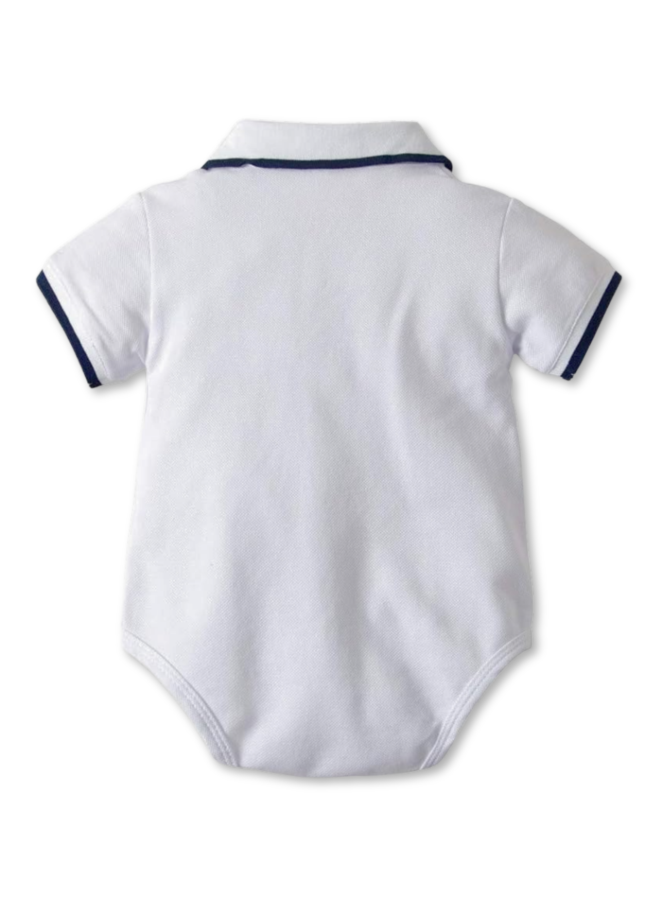Conjunto Bebé Niño Body estilo Pique y Pantalón Corto 6 a 24 meses White-4