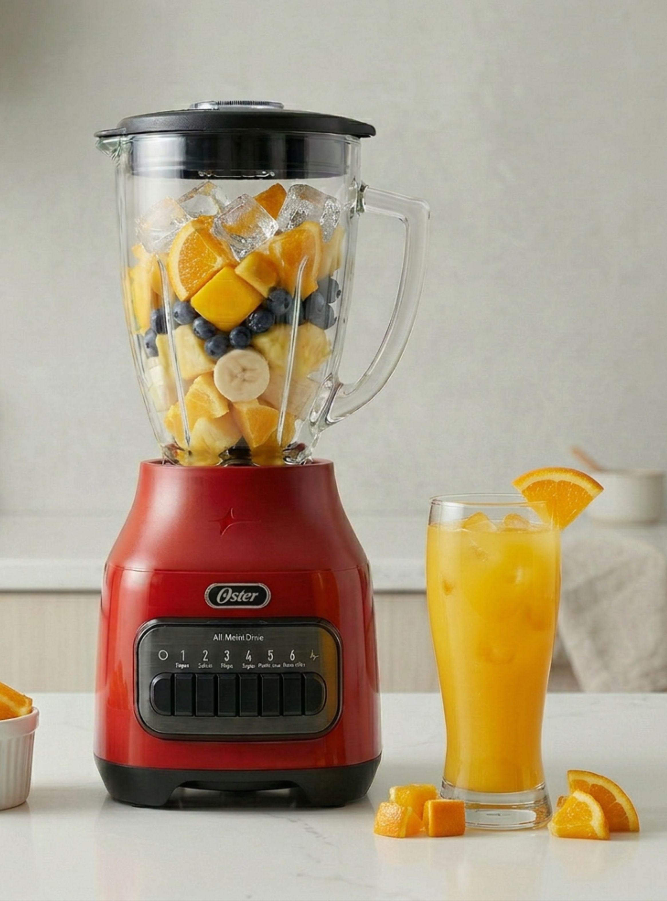 Licuadora Oster® con vaso de vidrio y 6 velocidades más pulso 800 Watts de 1,5Litros-0