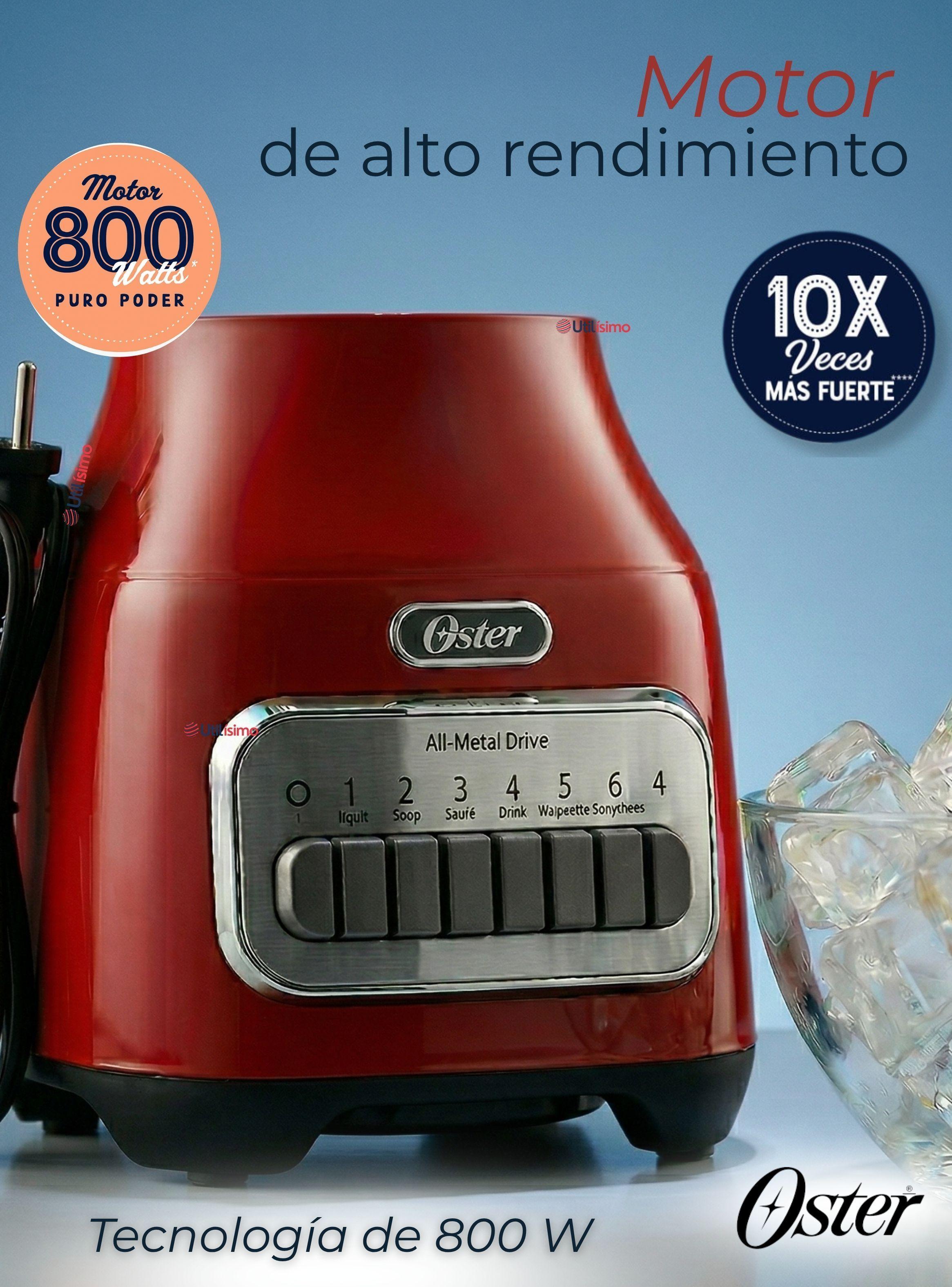 Licuadora Oster® con vaso de vidrio y 6 velocidades más pulso 800 Watts de 1,5Litros-5