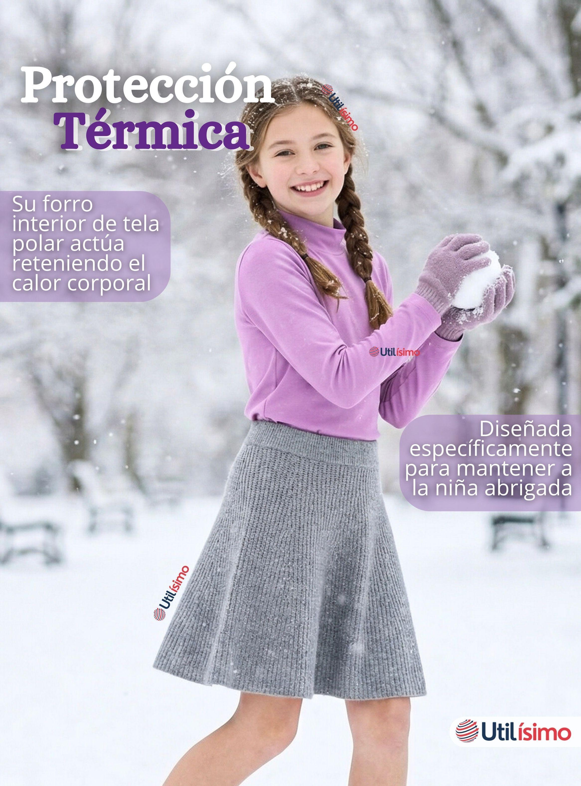 Pack 3 Polera Camiseta Polar Lila Primera Capa Cuello Beatle Mangas Largas para Niñas-4