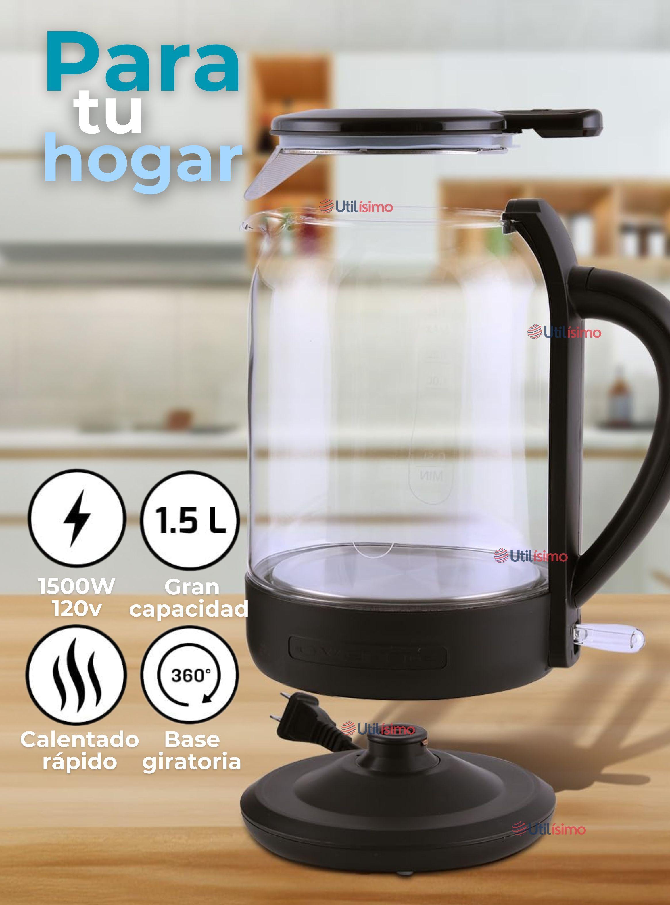 Hervidor Eléctrico Inteligente Vidrio 1,5 L 1500W de Potencia -4