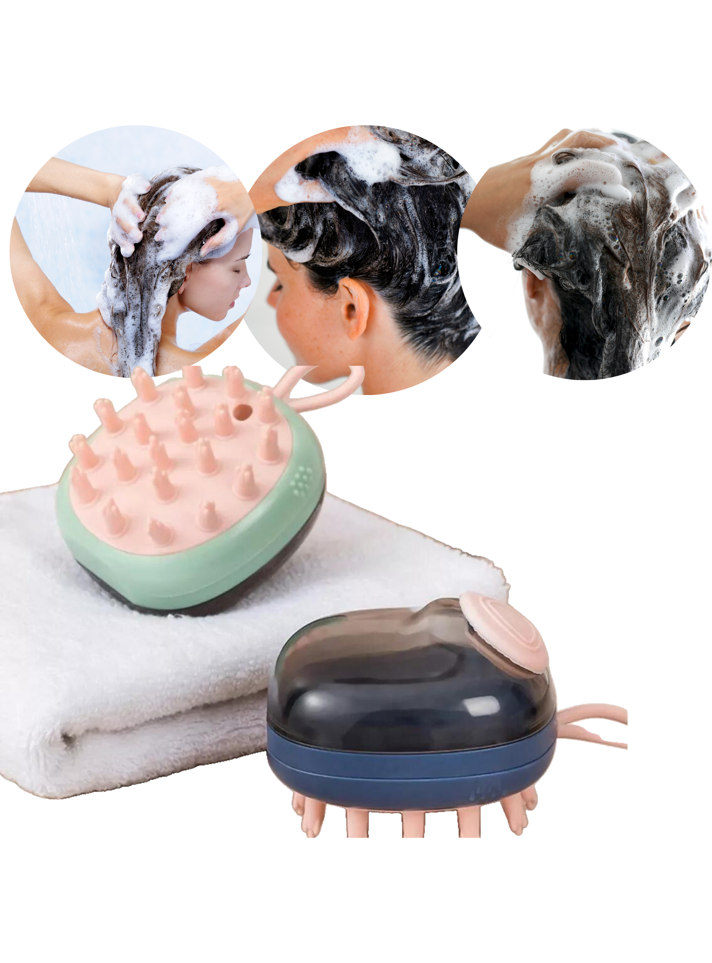 Cepillo De Baño Masajeador Shampoo Cepillo Silicona-2