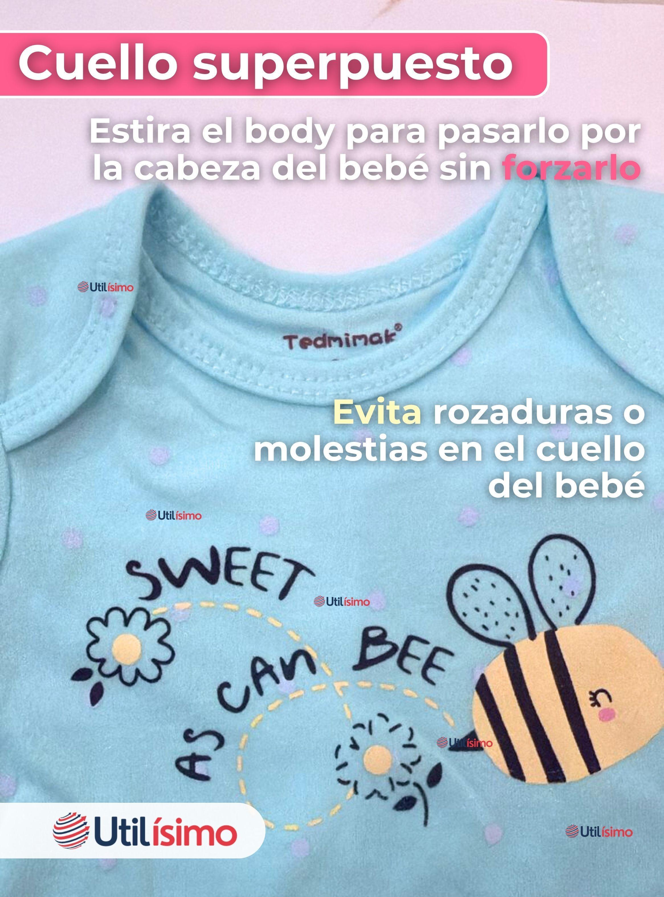 Pack 4 Bodys Niña Manga Corta Tedmimak 100% Algodón Little bee-4