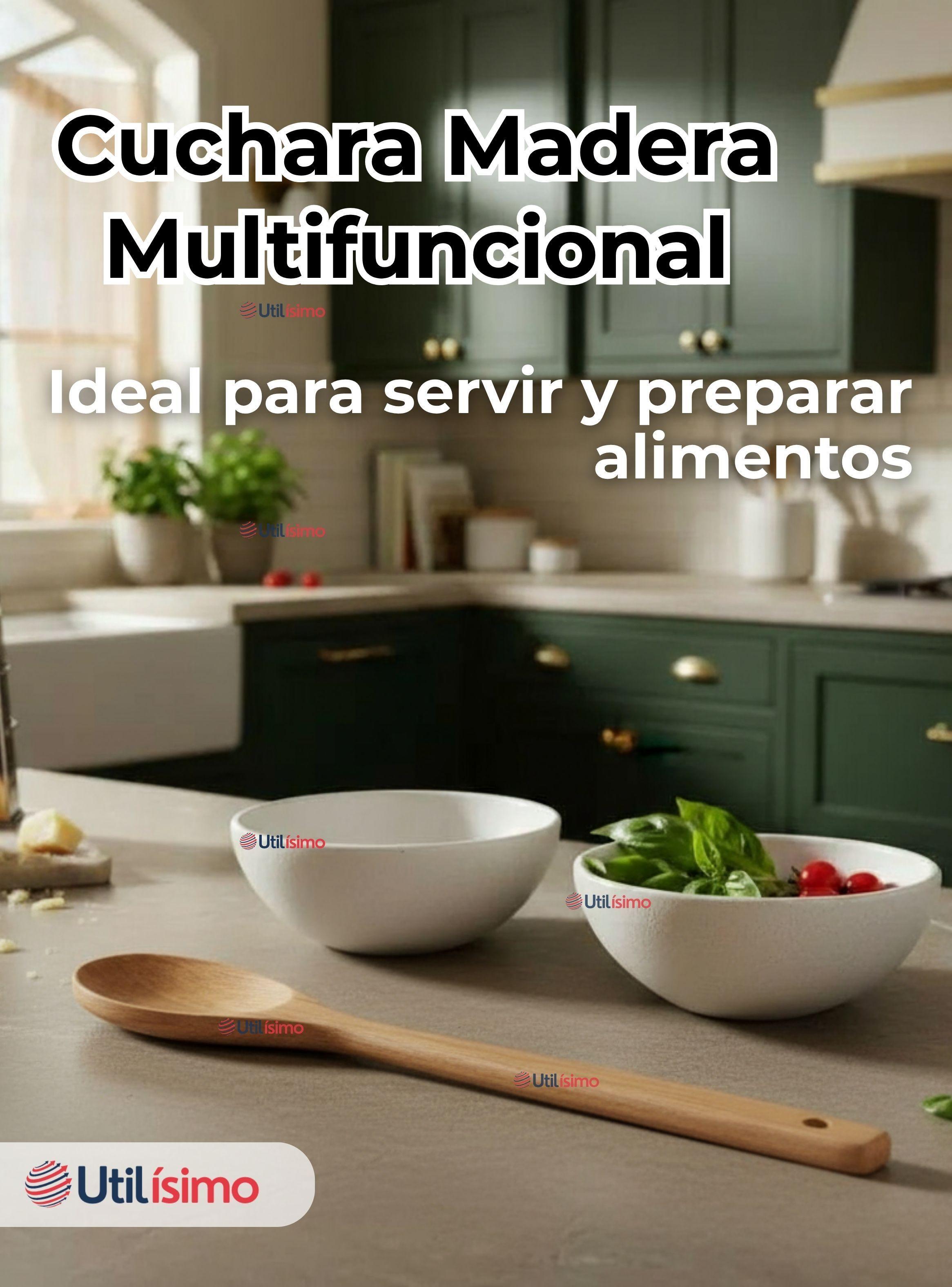 Cuchara de Madera de Bambú Con Mango Largo Utensilio de Cocina-5