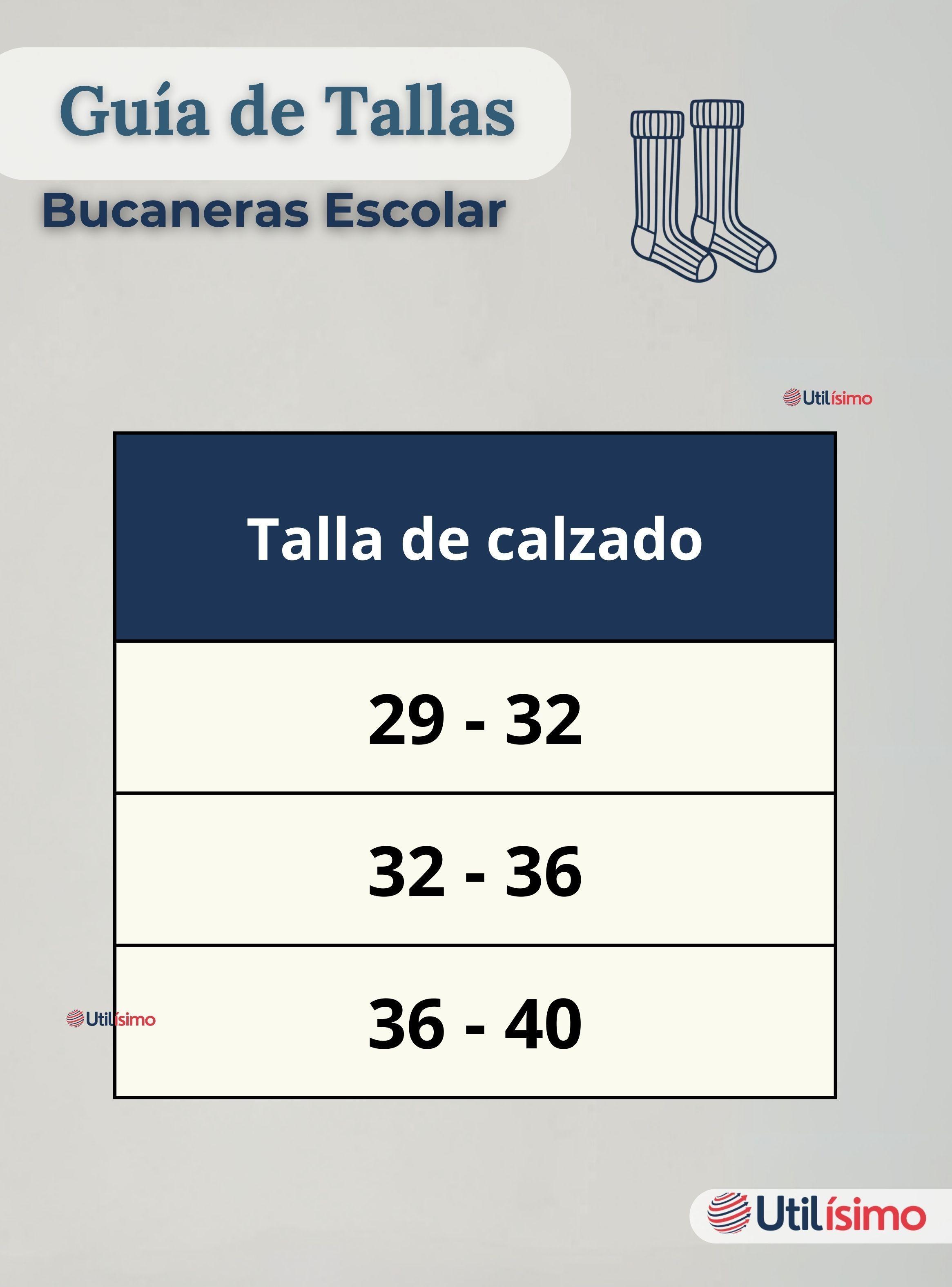 Bucaneras Escolares 1 Par Calcetines Acrílico Color Azul Premium Niñas y Juvenil-4