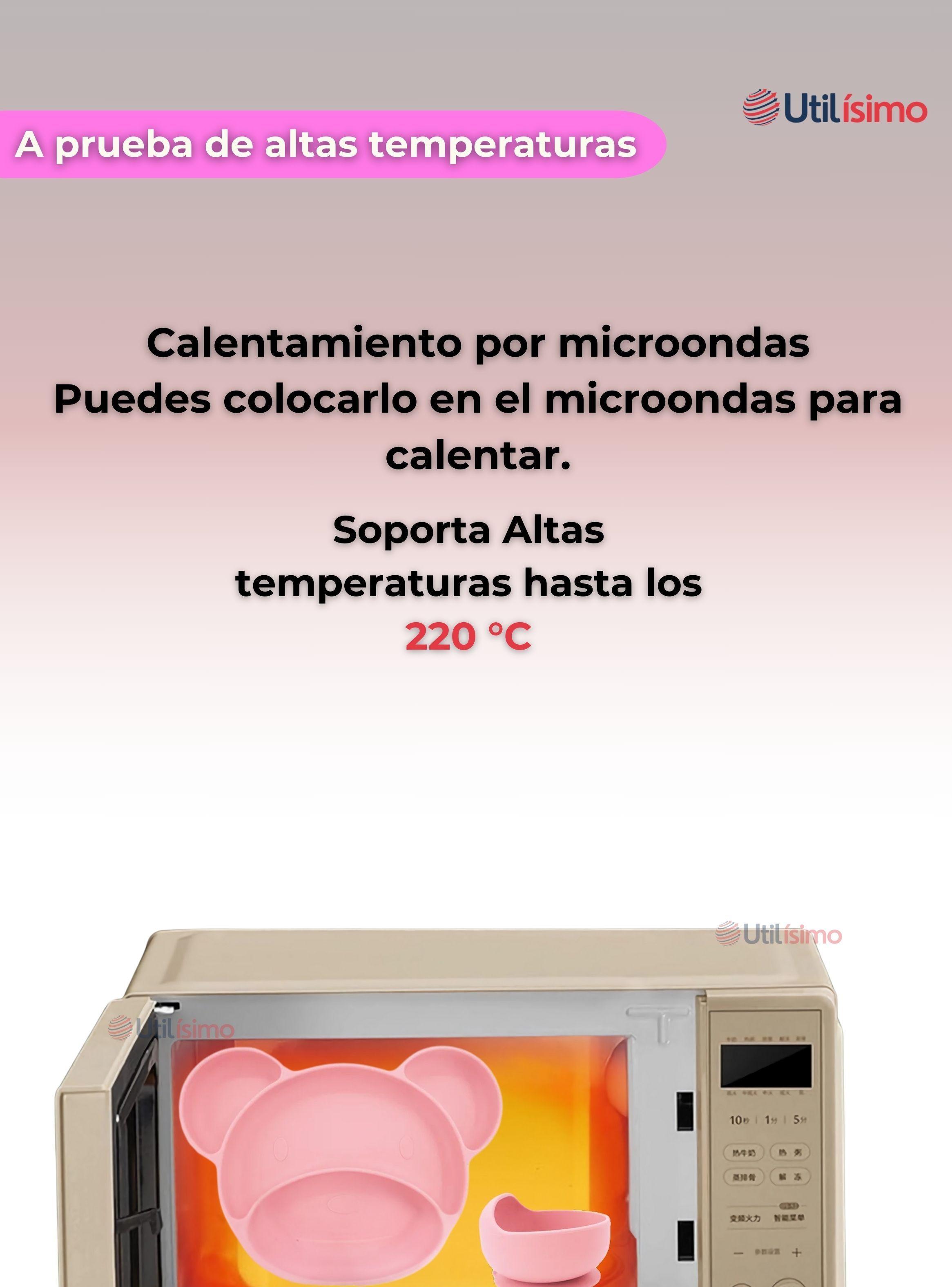 Set De Alimentación Bebé Silicona 6 Piezas Libre BPA Rosa Claro-3