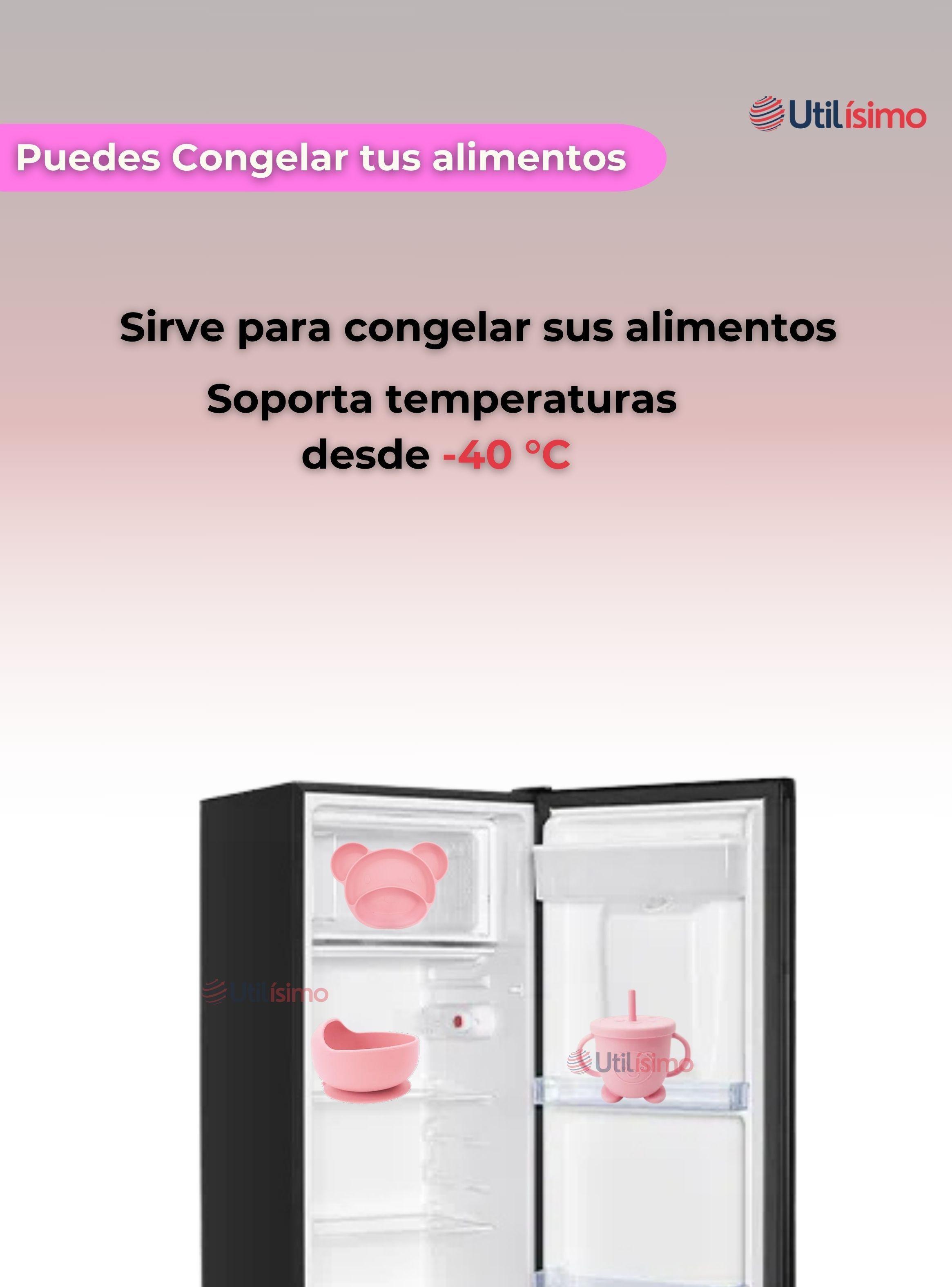 Set De Alimentación Bebé Silicona 6 Piezas Libre BPA Rosa Claro-4