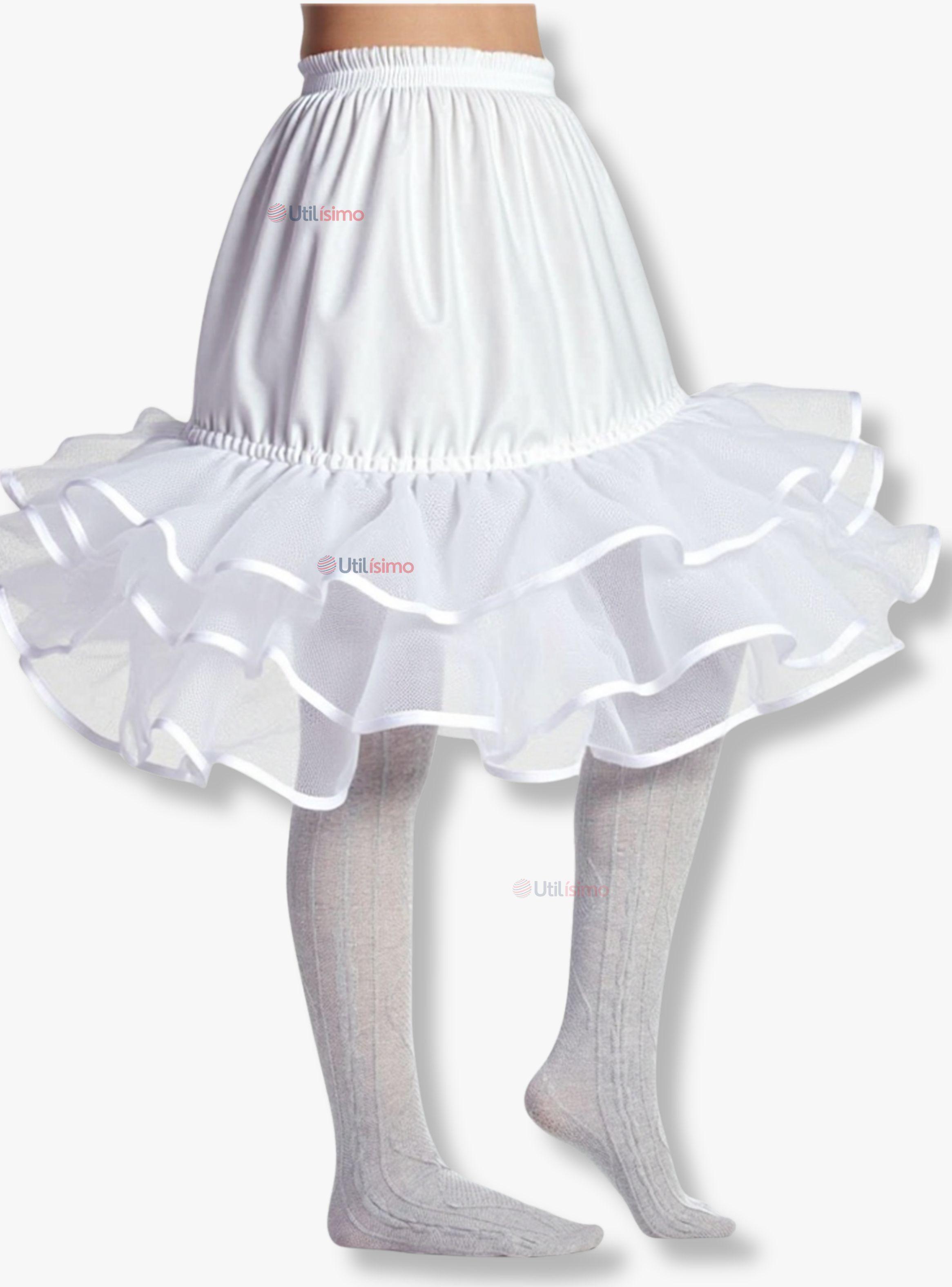 Falso para Vestido Niñas y Juvenil Fiestas Patrias Color Blanco-0