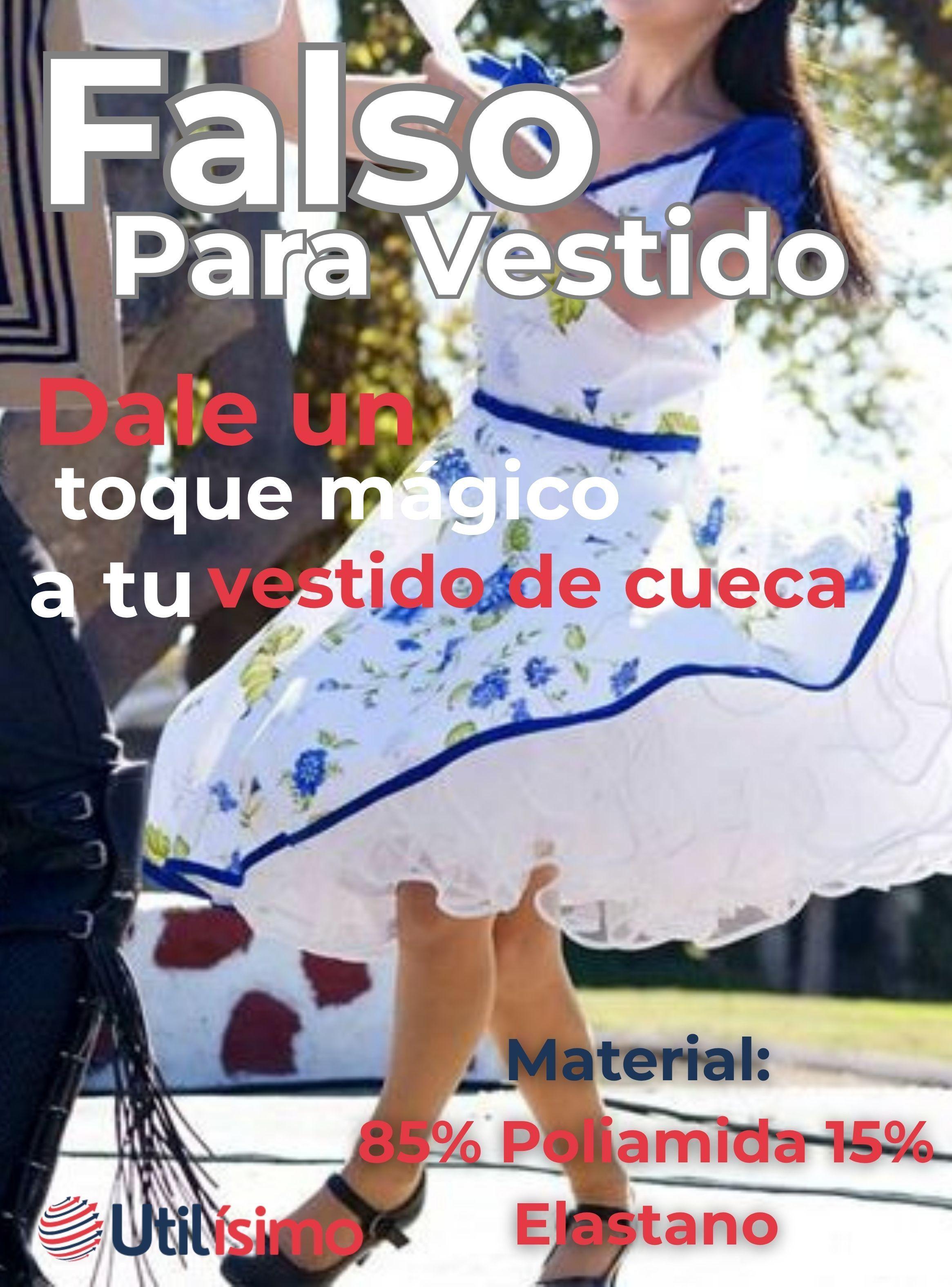 Falso para Vestido Niñas y Juvenil Fiestas Patrias Color Blanco-1