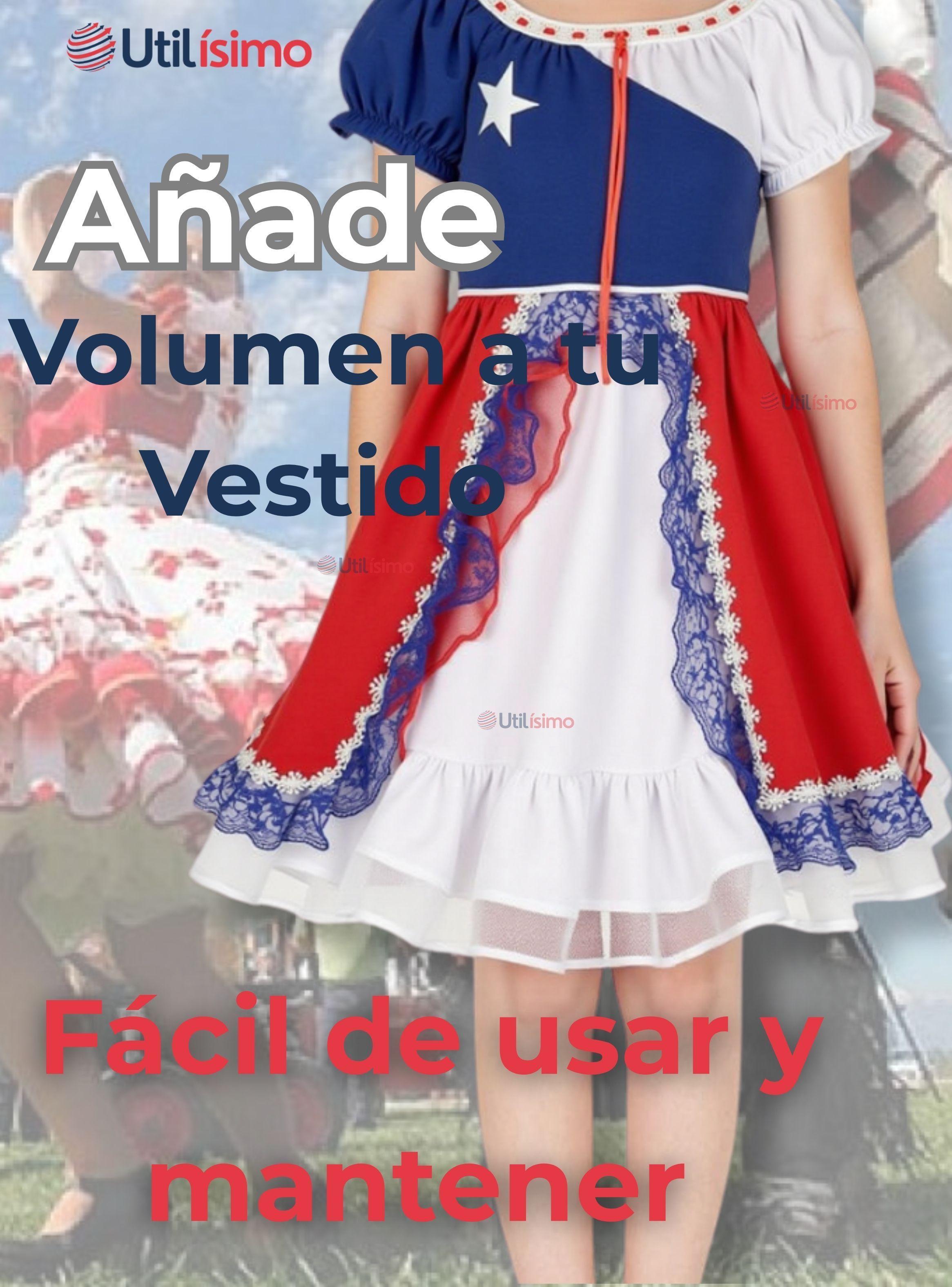 Falso para Vestido Niñas y Juvenil Fiestas Patrias Color Blanco-4