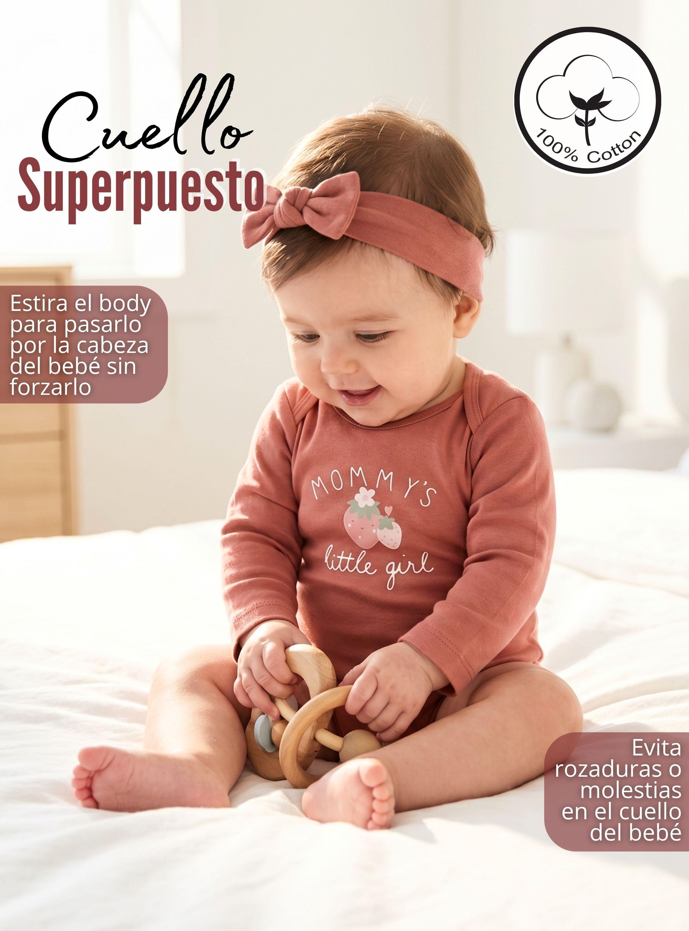 Pack 5 Bodys Manga Larga 100% Algodón Tedmimak Sweet Nature Bebé Niña-5
