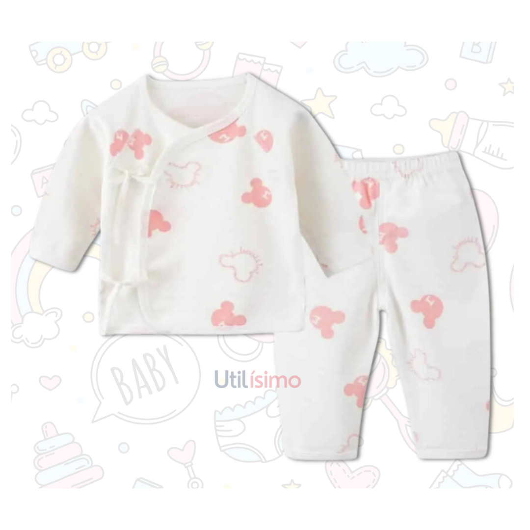 Set 2 Piezas Pijama Niña Mickey Rosa Jump Kids 100% Algodón-1