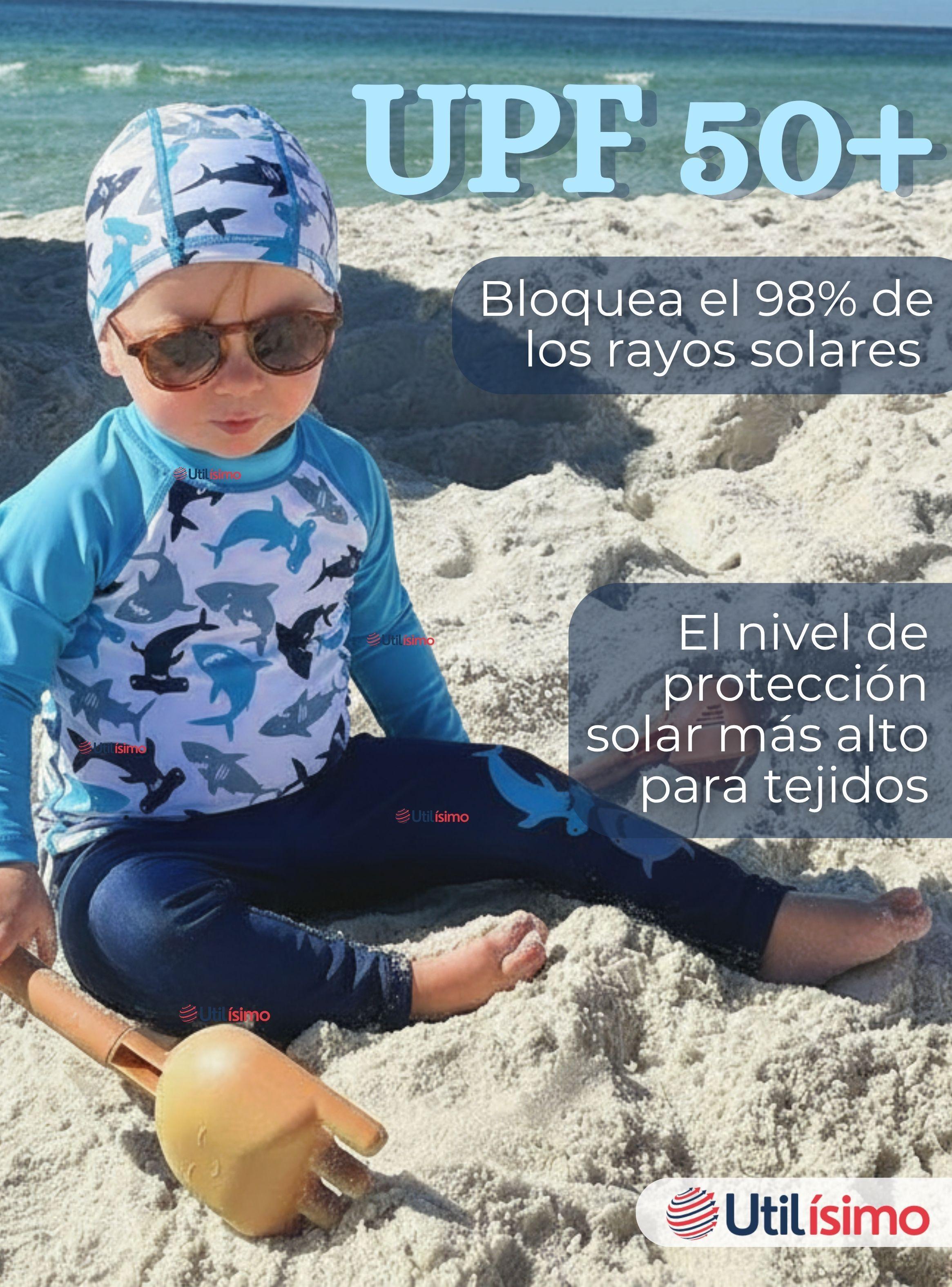 Traje de Baño Con Gorro Pantalón Largo Polera Manga Larga 3 Piezas Niño 3 a 11 años White Shark-6