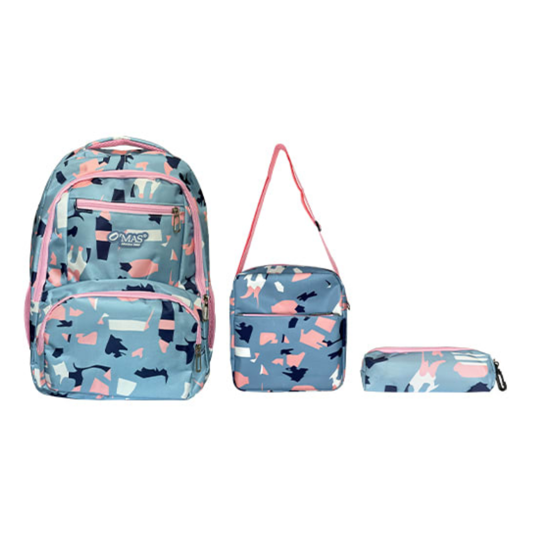 Mochila Escolar Estampado con Lonchera y Estuche 46X31X19CM Surtido-1