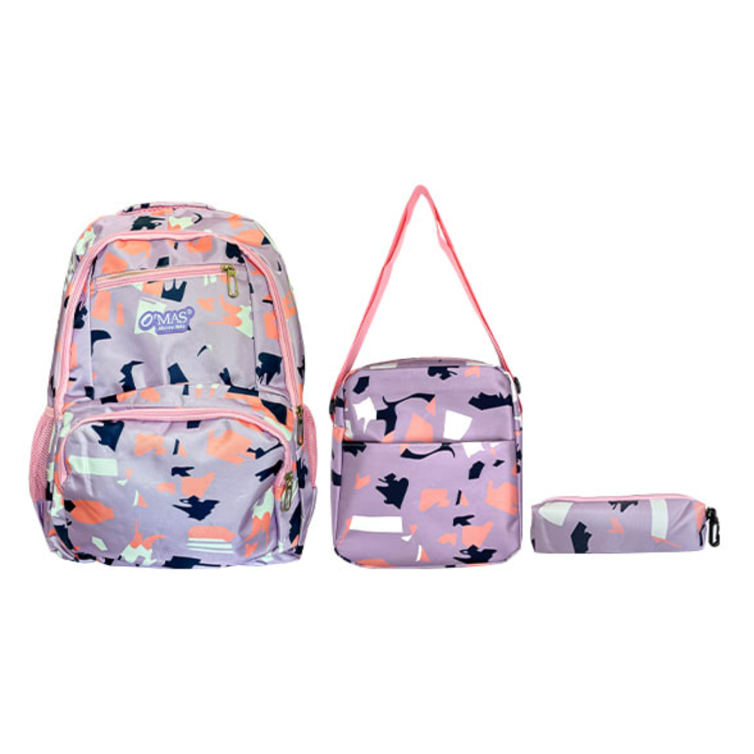 Mochila Escolar Estampado con Lonchera y Estuche 46X31X19CM Surtido-3