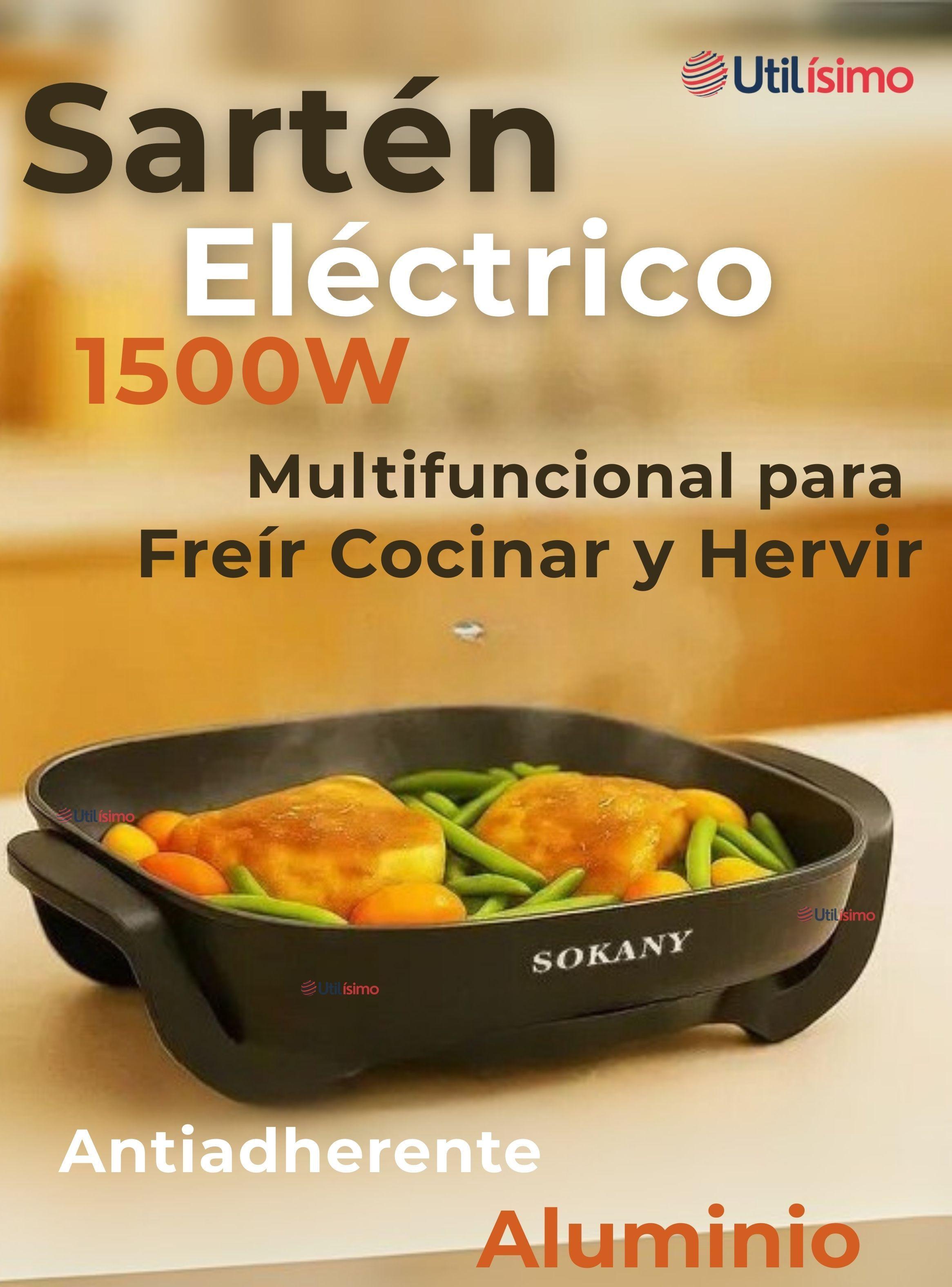 Sartén Eléctrico Sokany 1500W  Olla Antiadherente Multifuncional-1