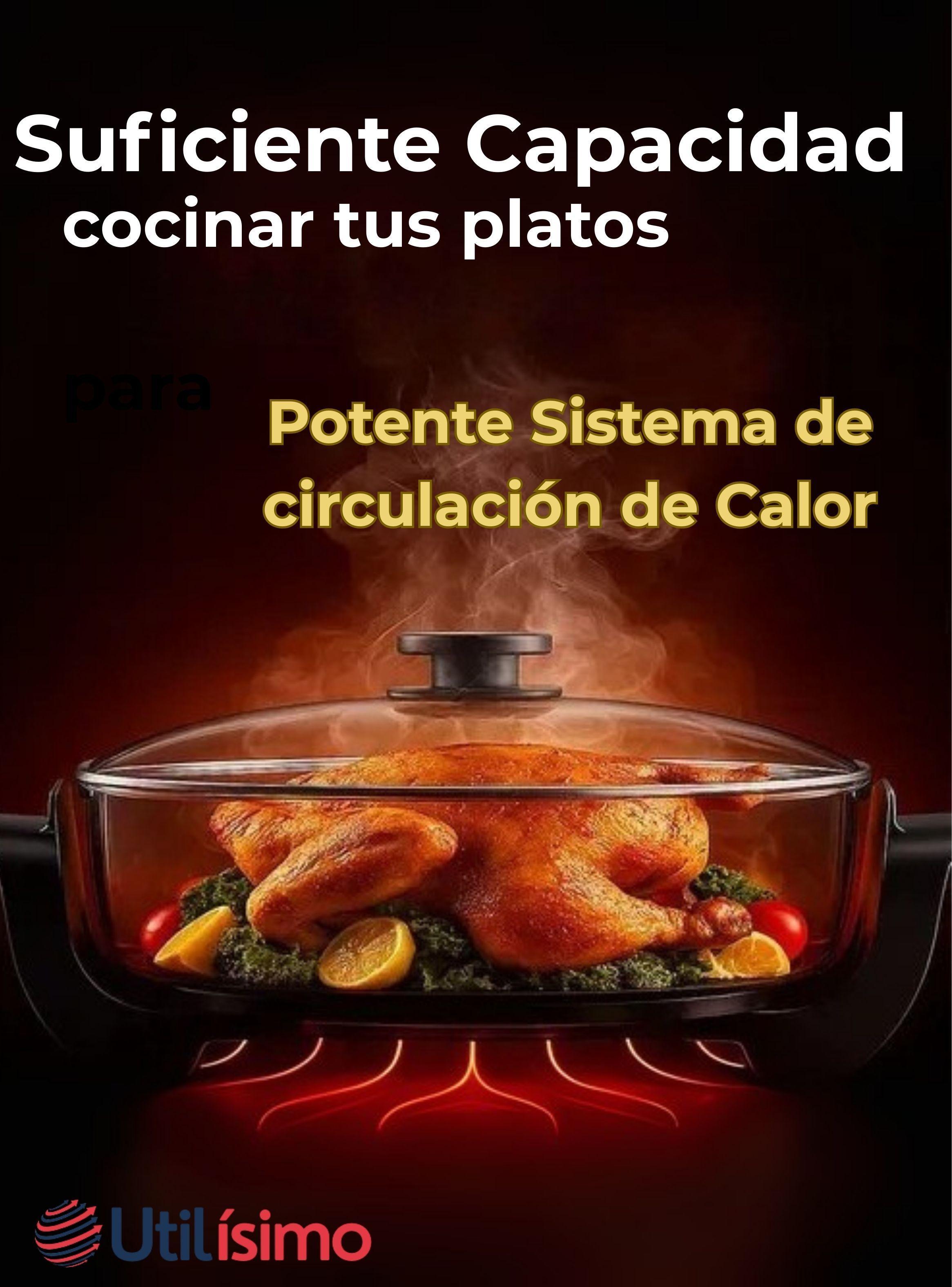 Sartén Eléctrico Sokany 1500W  Olla Antiadherente Multifuncional-4
