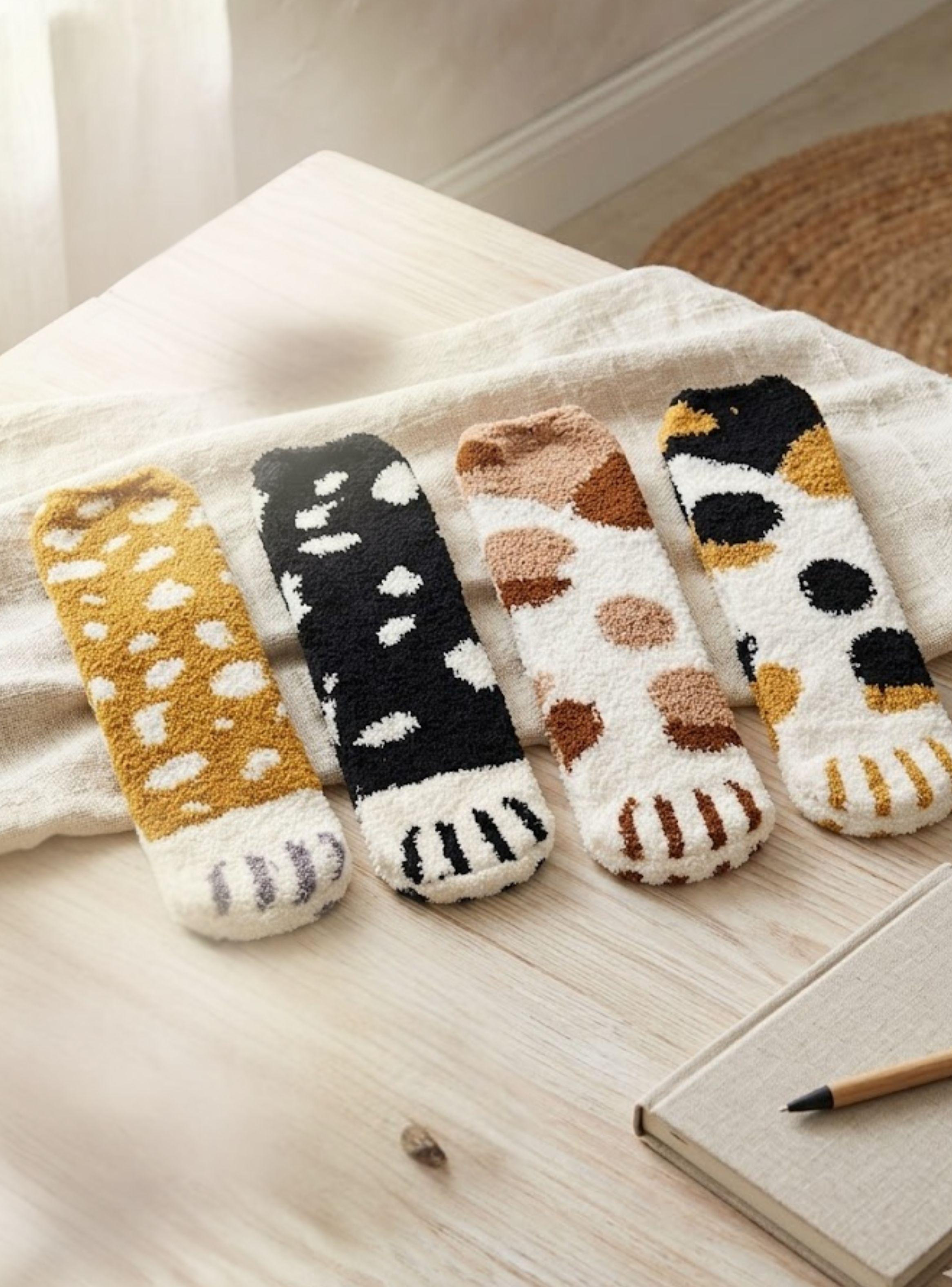 Calcetines PLUSH Gatito Surtido Mujer Invierno Térmico 1 Par-1
