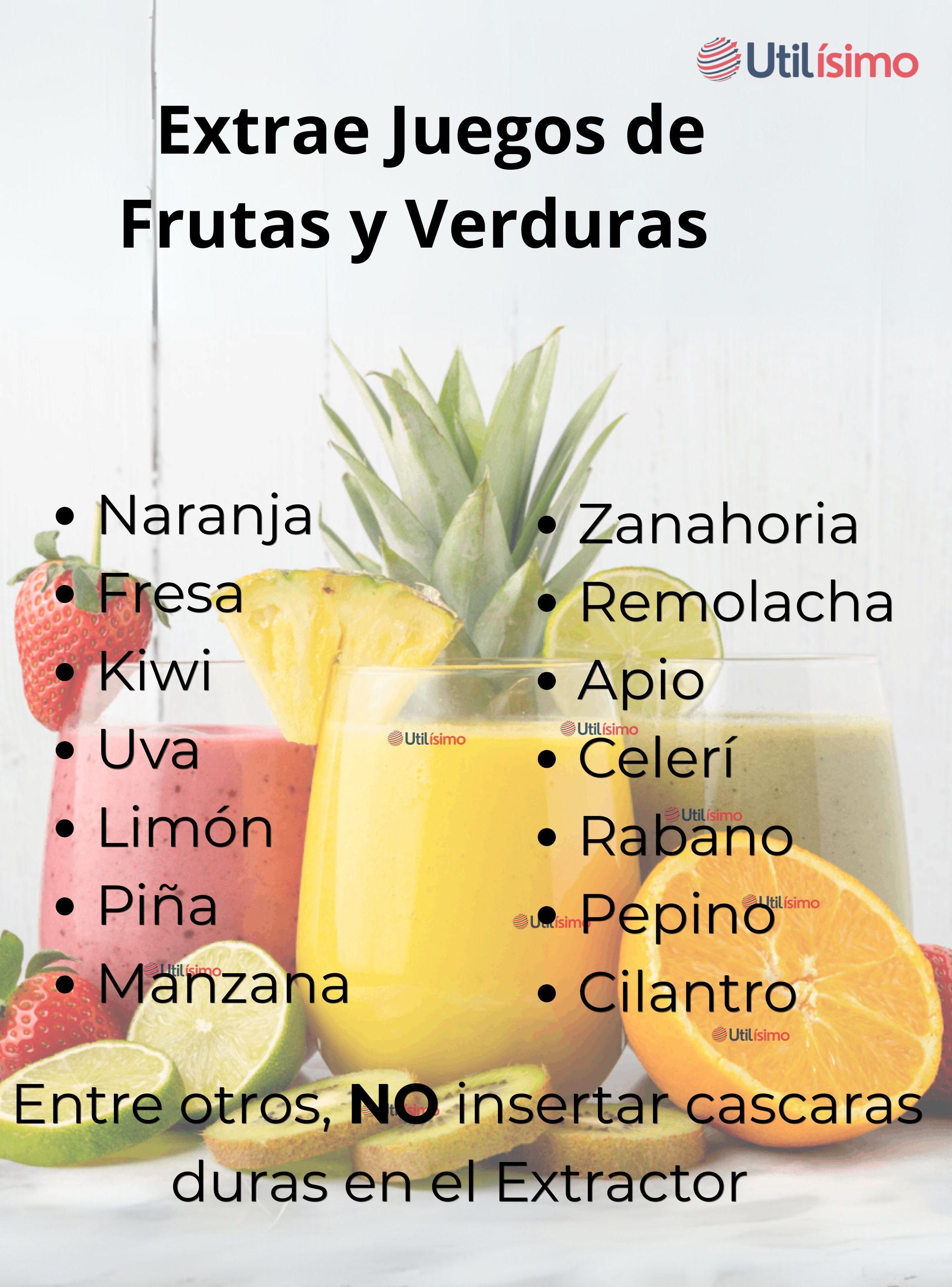 Exprimidor de Jugos Eléctrico 1000W de Potencia Extractor Frutas y Verduras-5