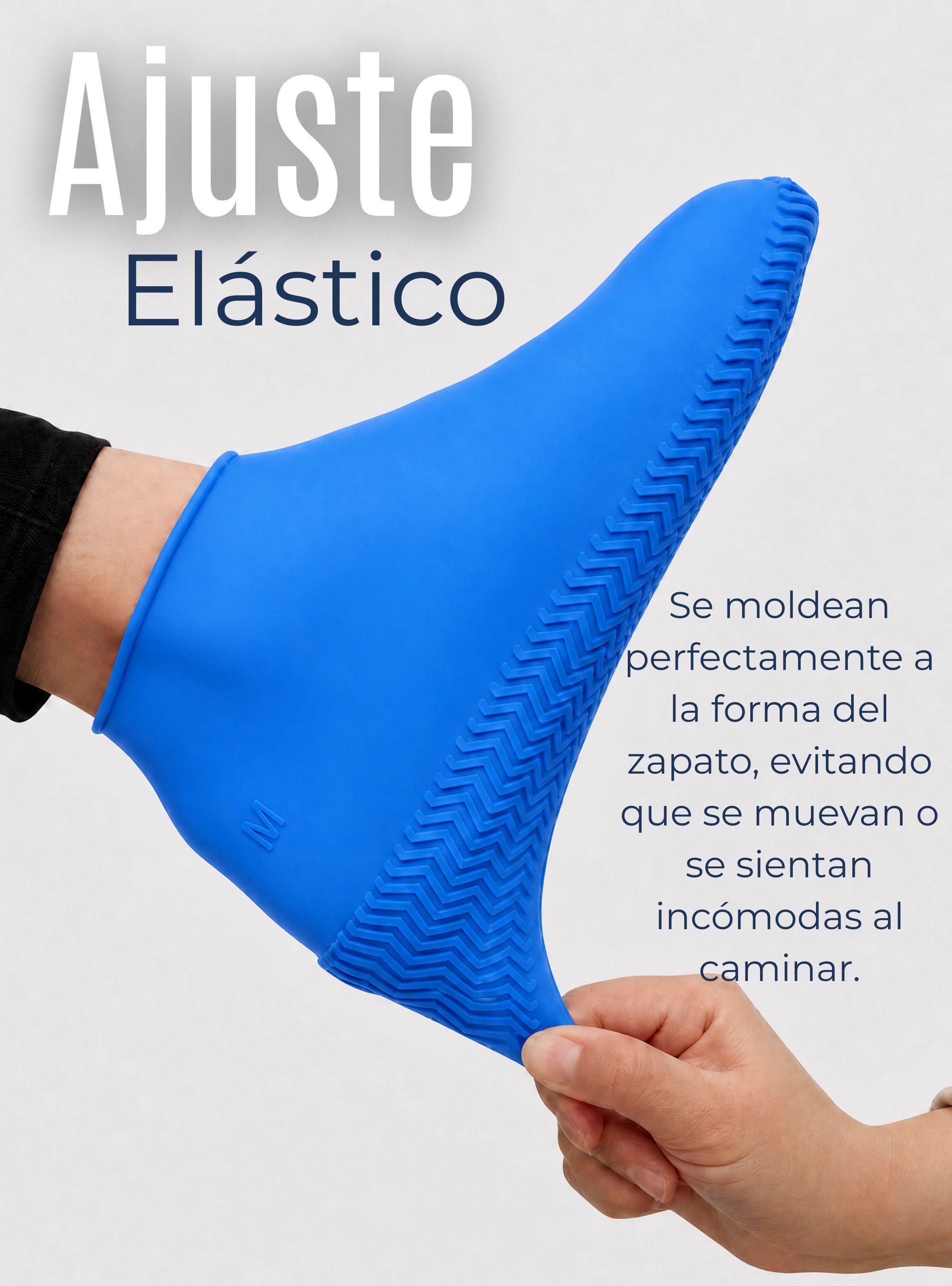 Pack 3 Pares Fundas Cubre Zapatos Azul Impermeable Silicona Antideslizante-5