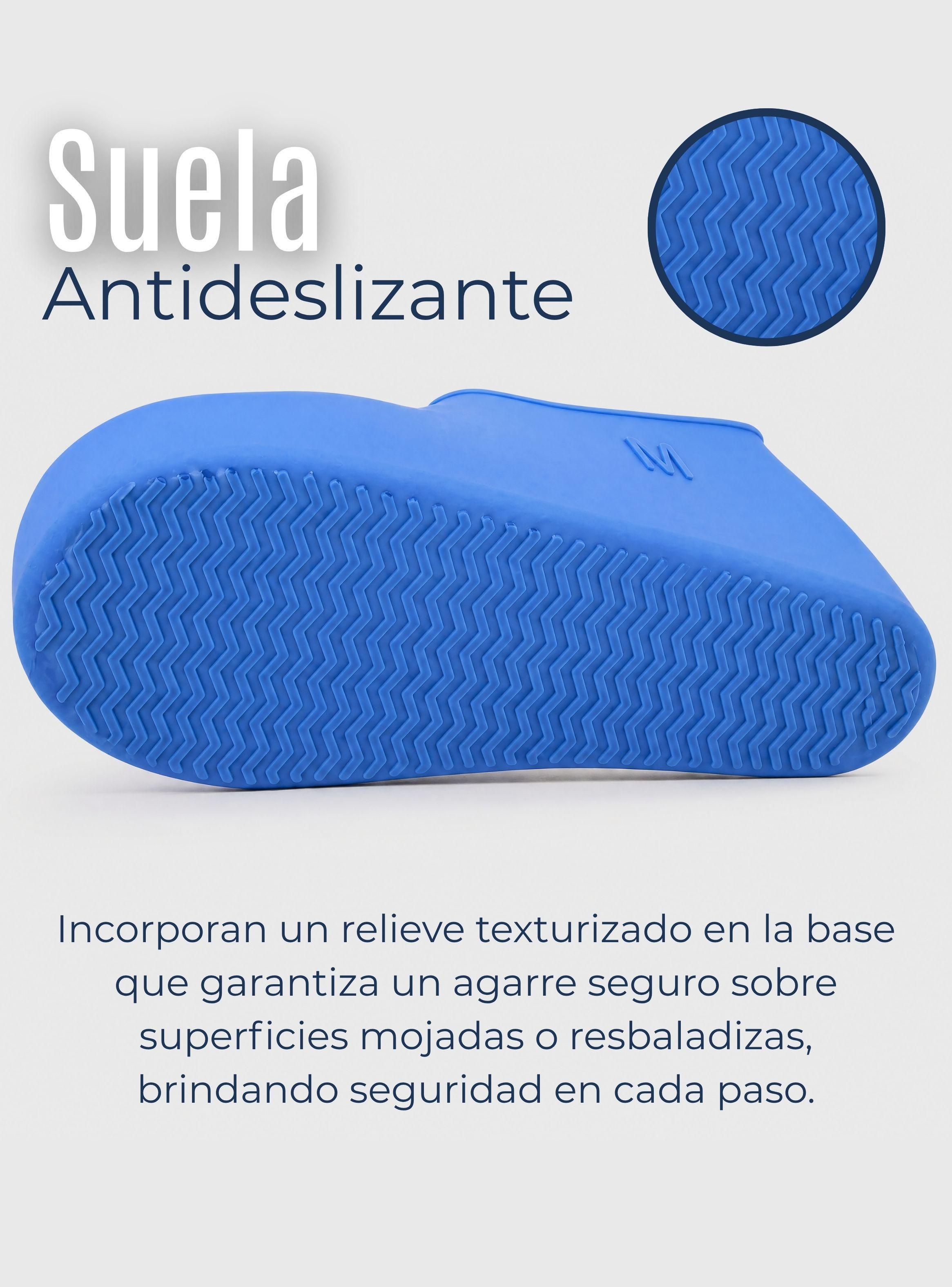 Pack 3 Pares Fundas Cubre Zapatos Azul Impermeable Silicona Antideslizante-6