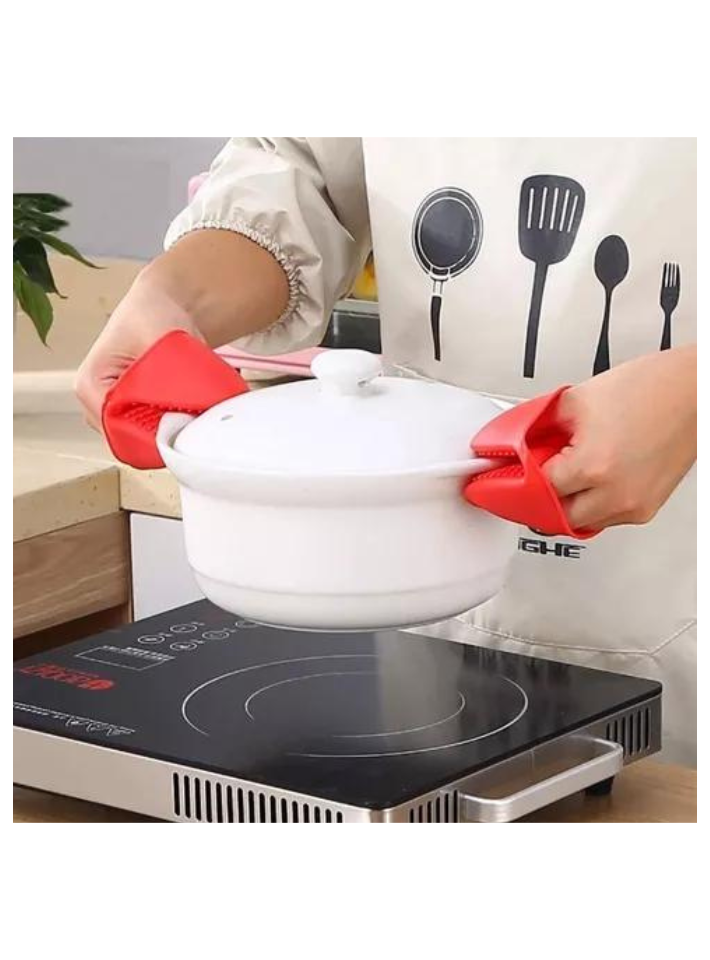 Guantes Para Horno Toma Olla Protector De Silicona Cocina Pack de 2-7