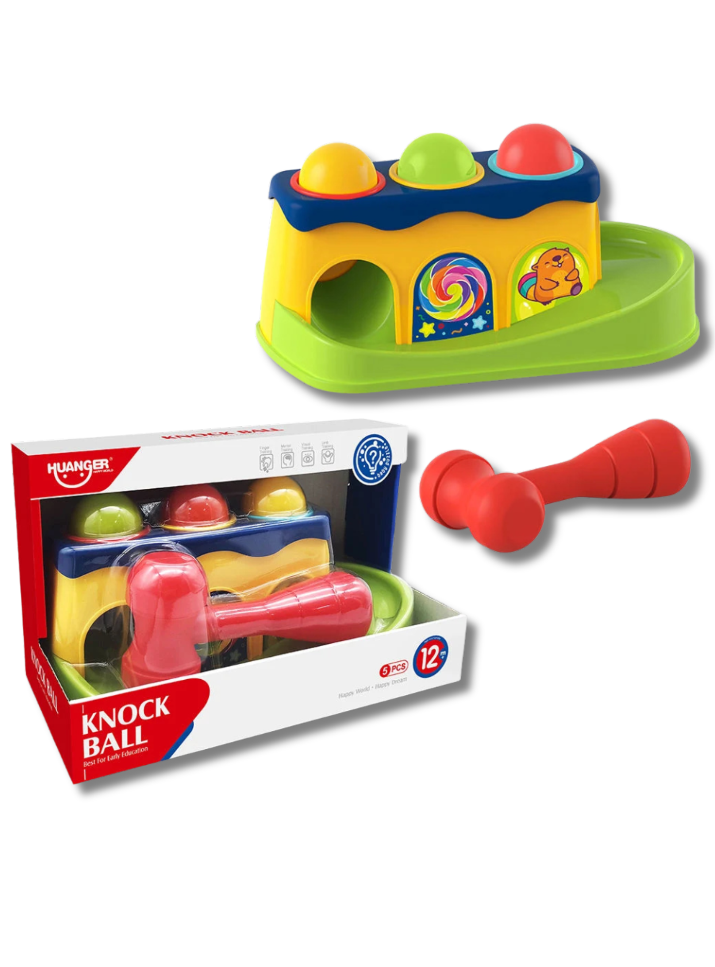 Juguete Para Bebe Tobogán Descarga Con Martillo Y 3 Pelotas Niño Niña-0