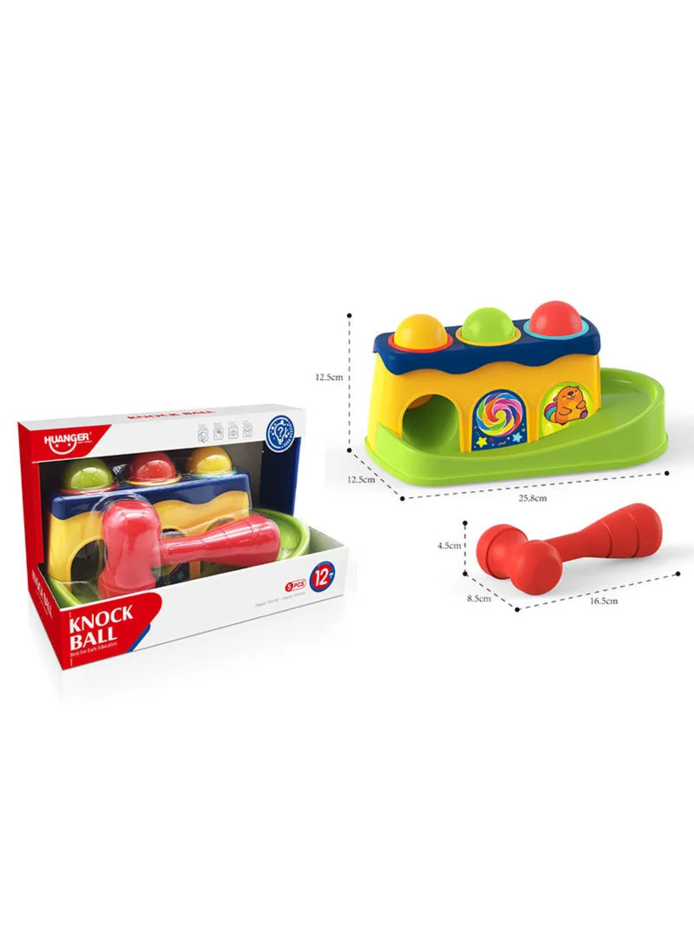 Juguete Para Bebe Tobogán Descarga Con Martillo Y 3 Pelotas Niño Niña-2