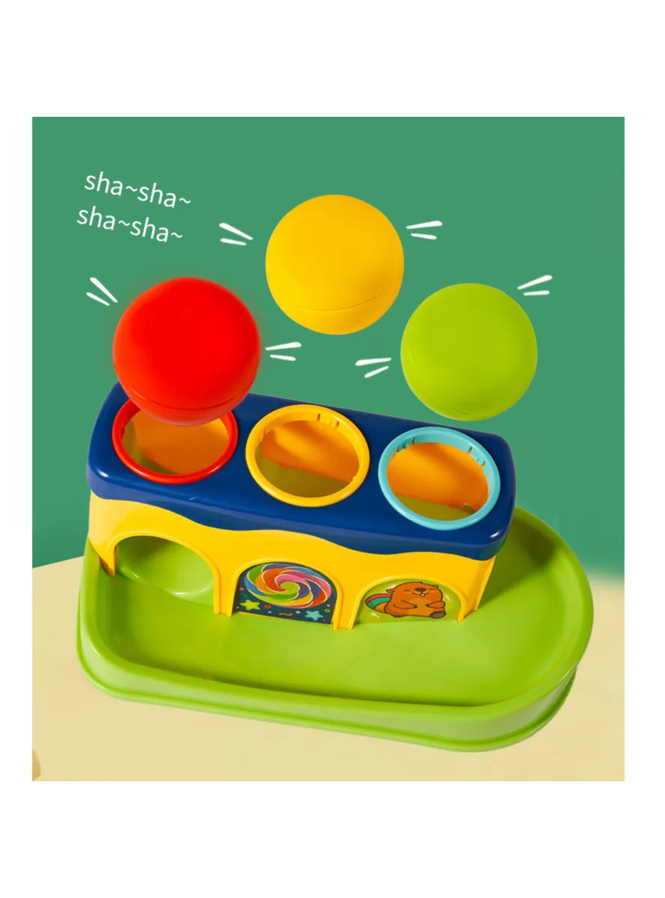 Juguete Para Bebe Tobogán Descarga Con Martillo Y 3 Pelotas Niño Niña-4