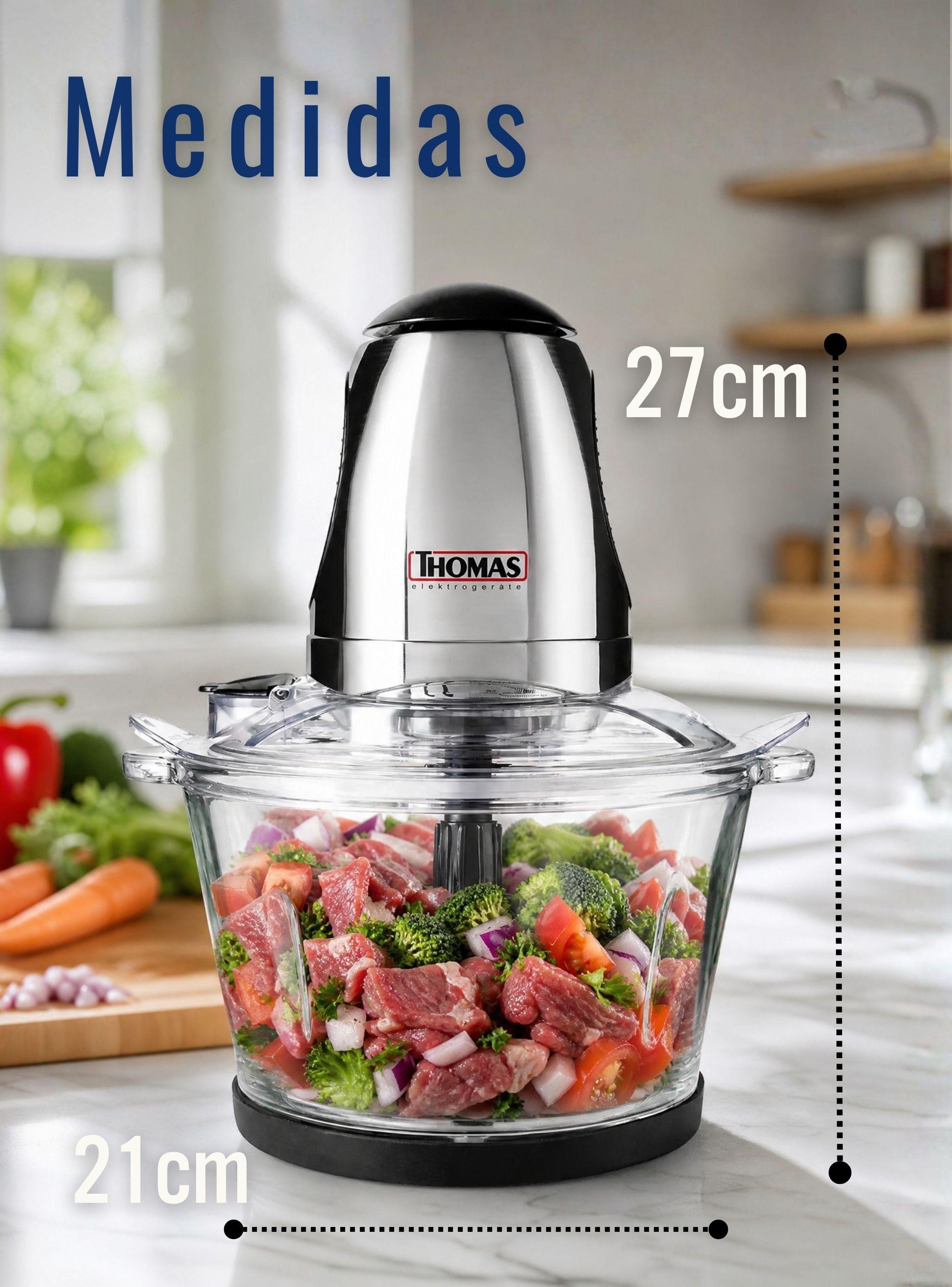 Picadora Eléctrico Thomas 1.5lt de Alta Potencia Tecnologia Alemana Plateado-4