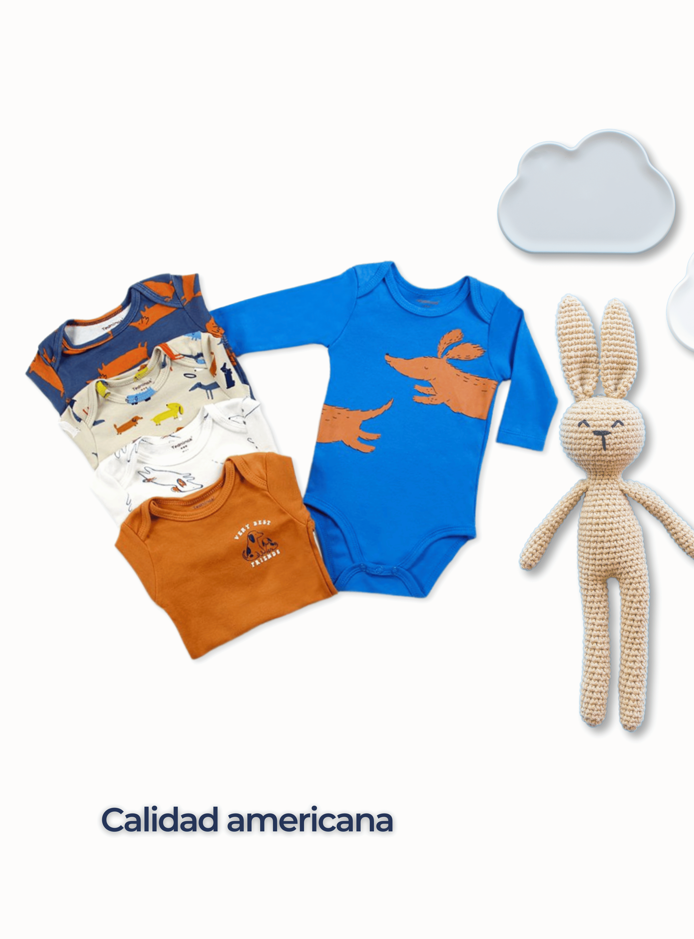Pack 5 Bodys Bebé Niño Manga Larga Tedmimak 100% Algodón Various Dog-5