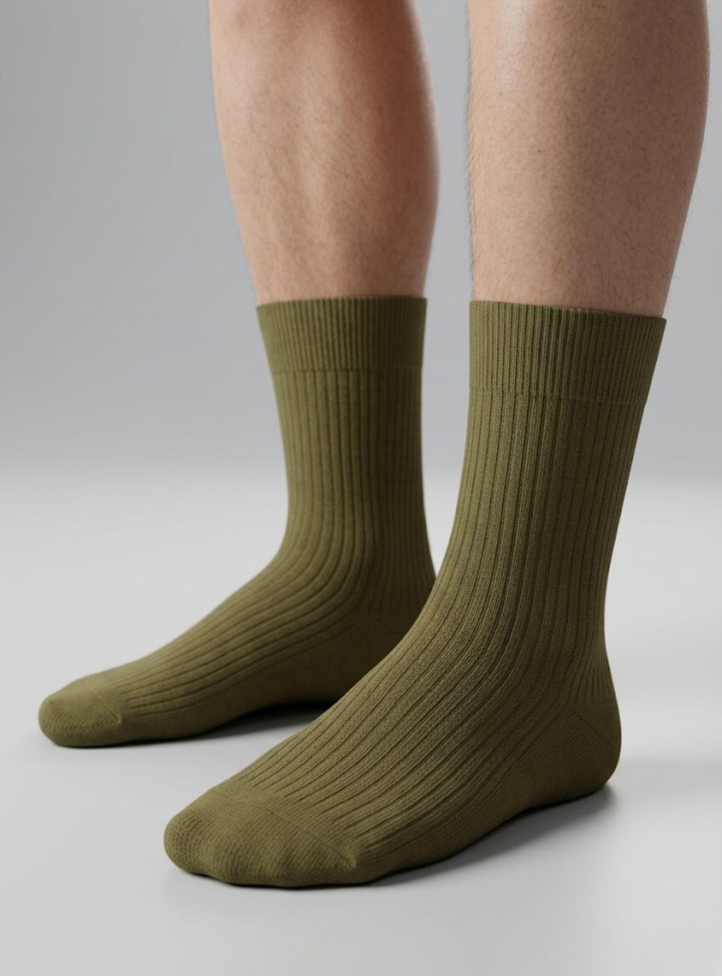 Pack 3 Pares Calcetines Carabineros Verde 65% Algodón Uniformado Transpirable-0