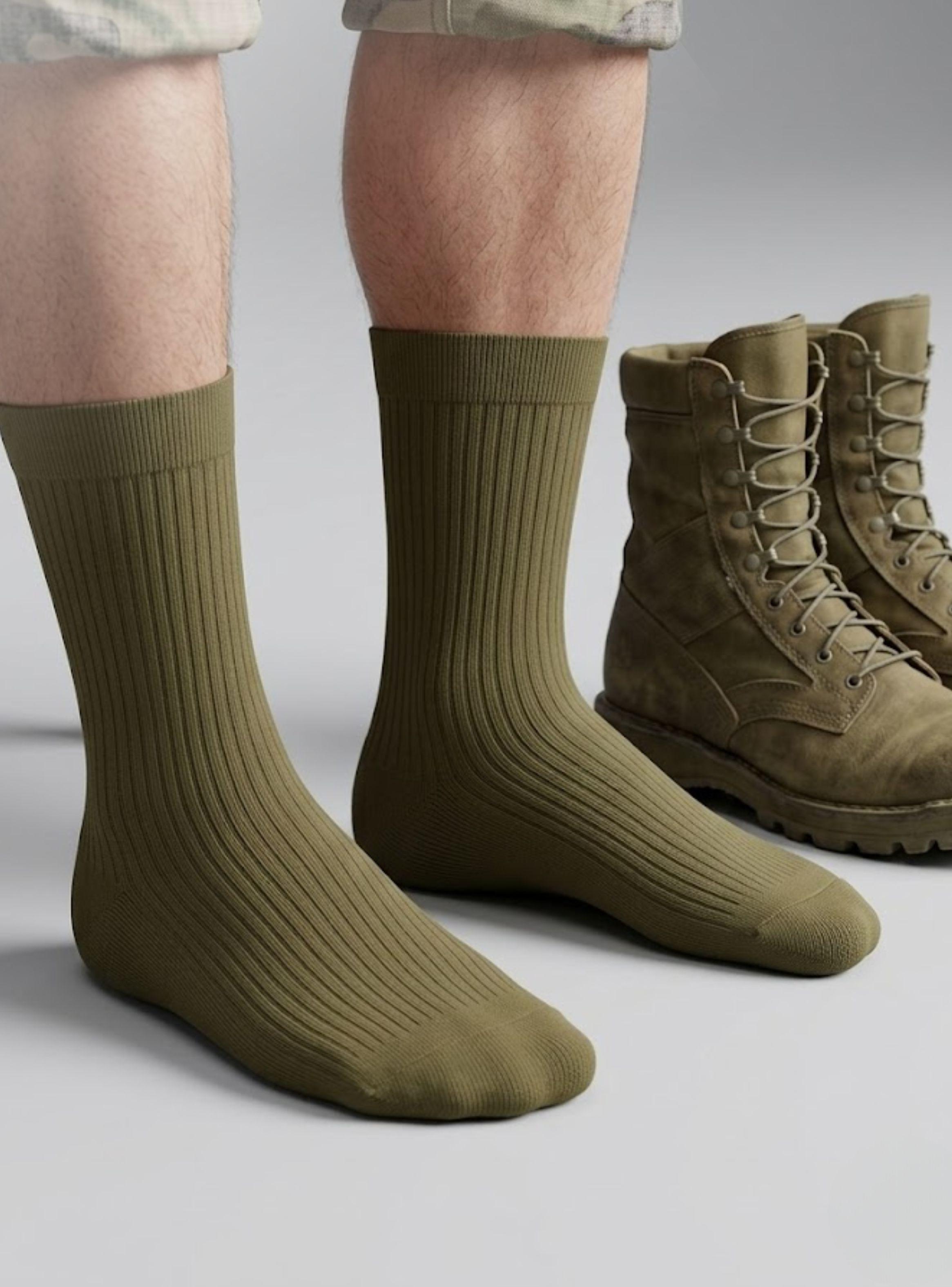 Pack 3 Pares Calcetines Carabineros Verde 65% Algodón Uniformado Transpirable-1