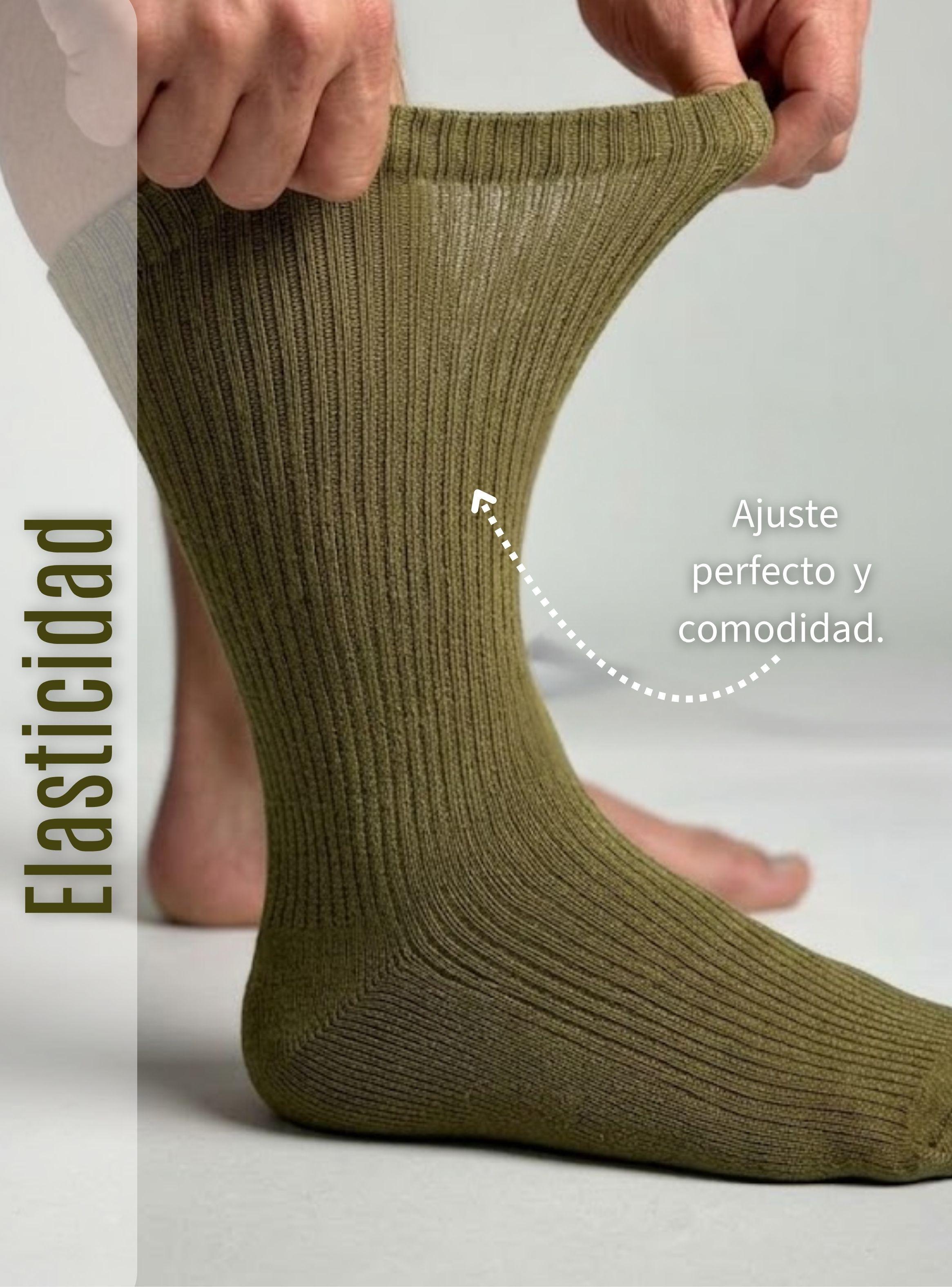 Pack 3 Pares Calcetines Carabineros Verde 65% Algodón Uniformado Transpirable-5