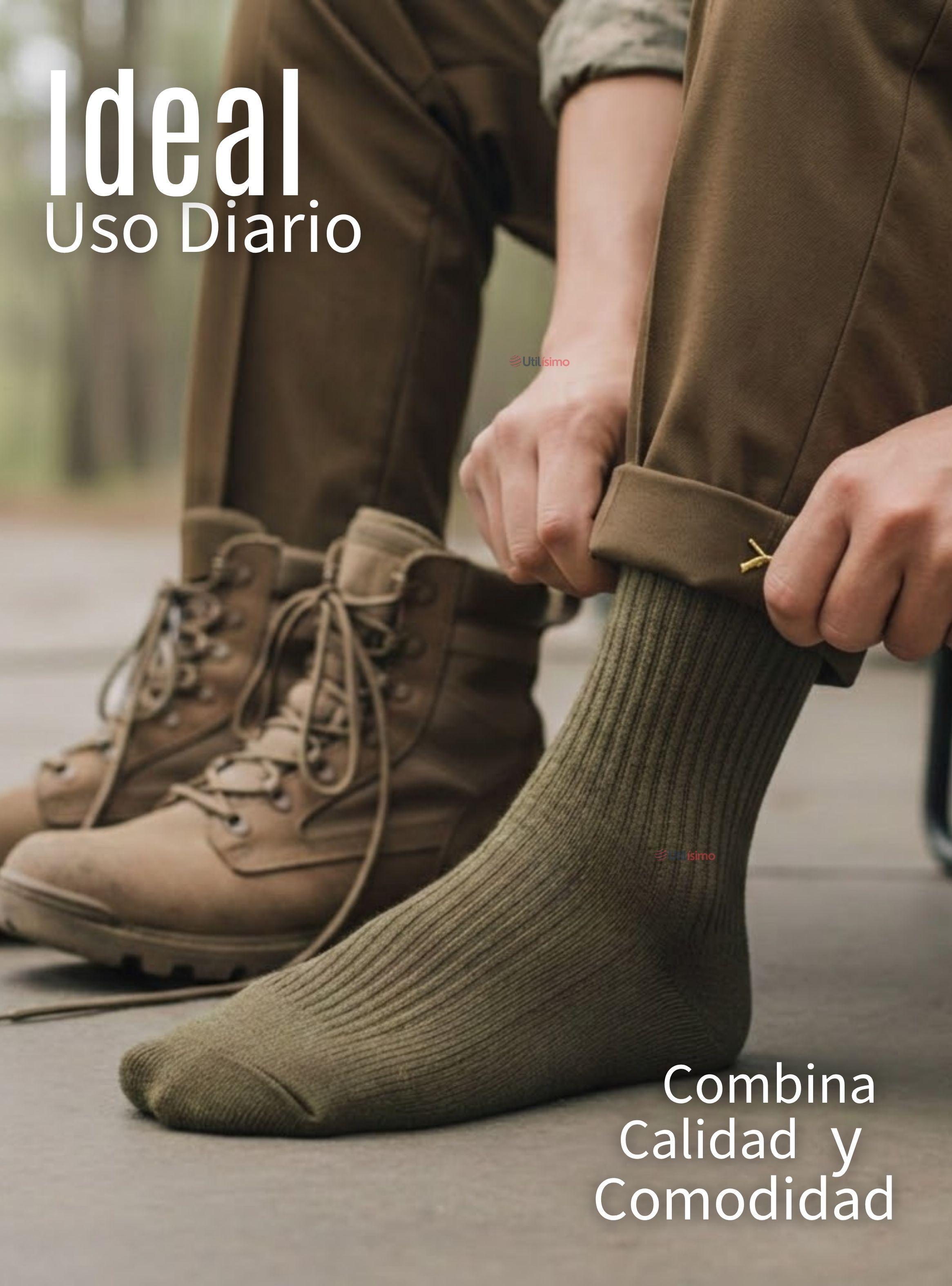 Pack 3 Pares Calcetines Carabineros Verde 65% Algodón Uniformado Transpirable-6