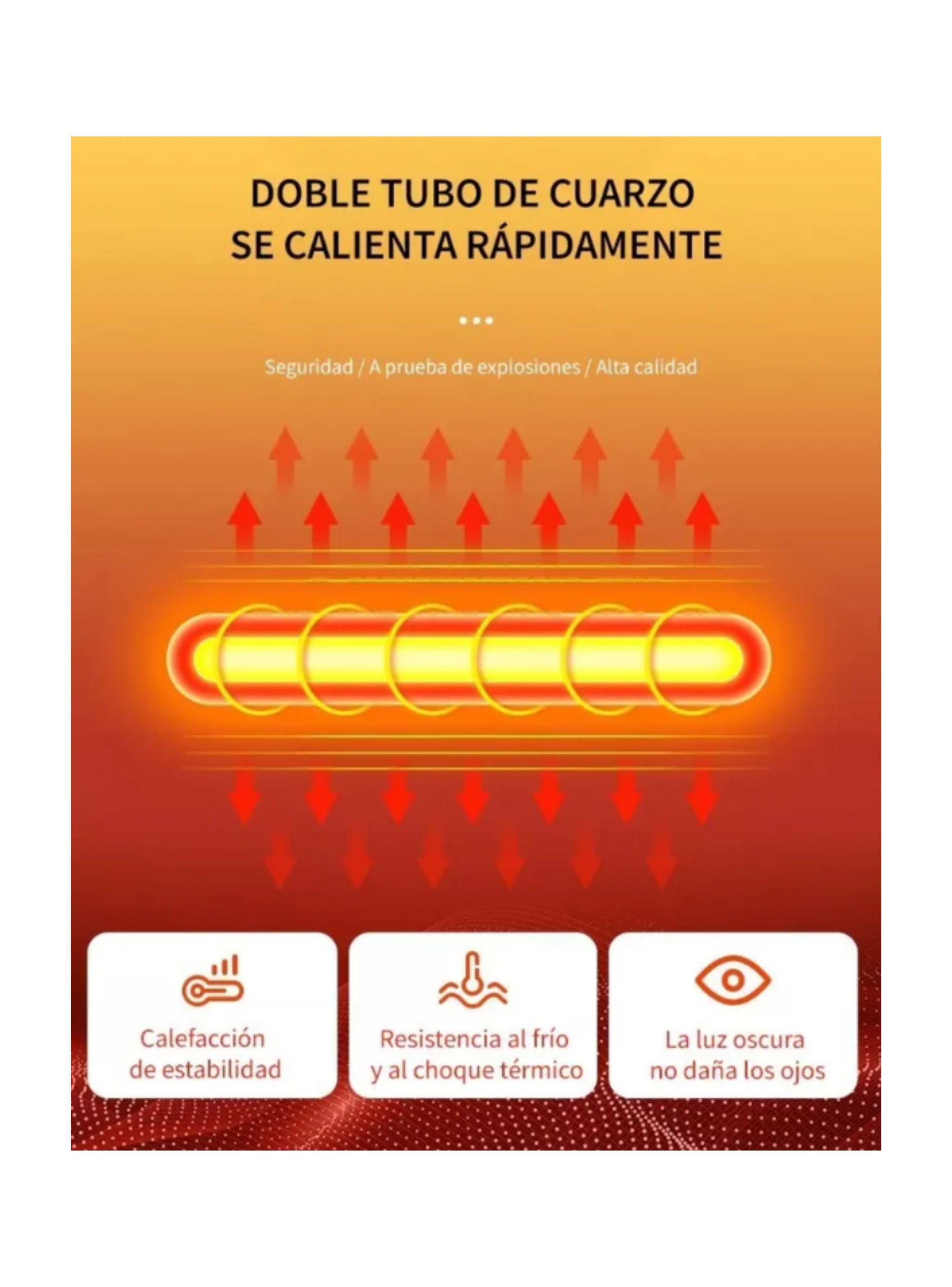 Calefactor Estufa Halógeno 800w Bajo Consumo Oficina Gris-4