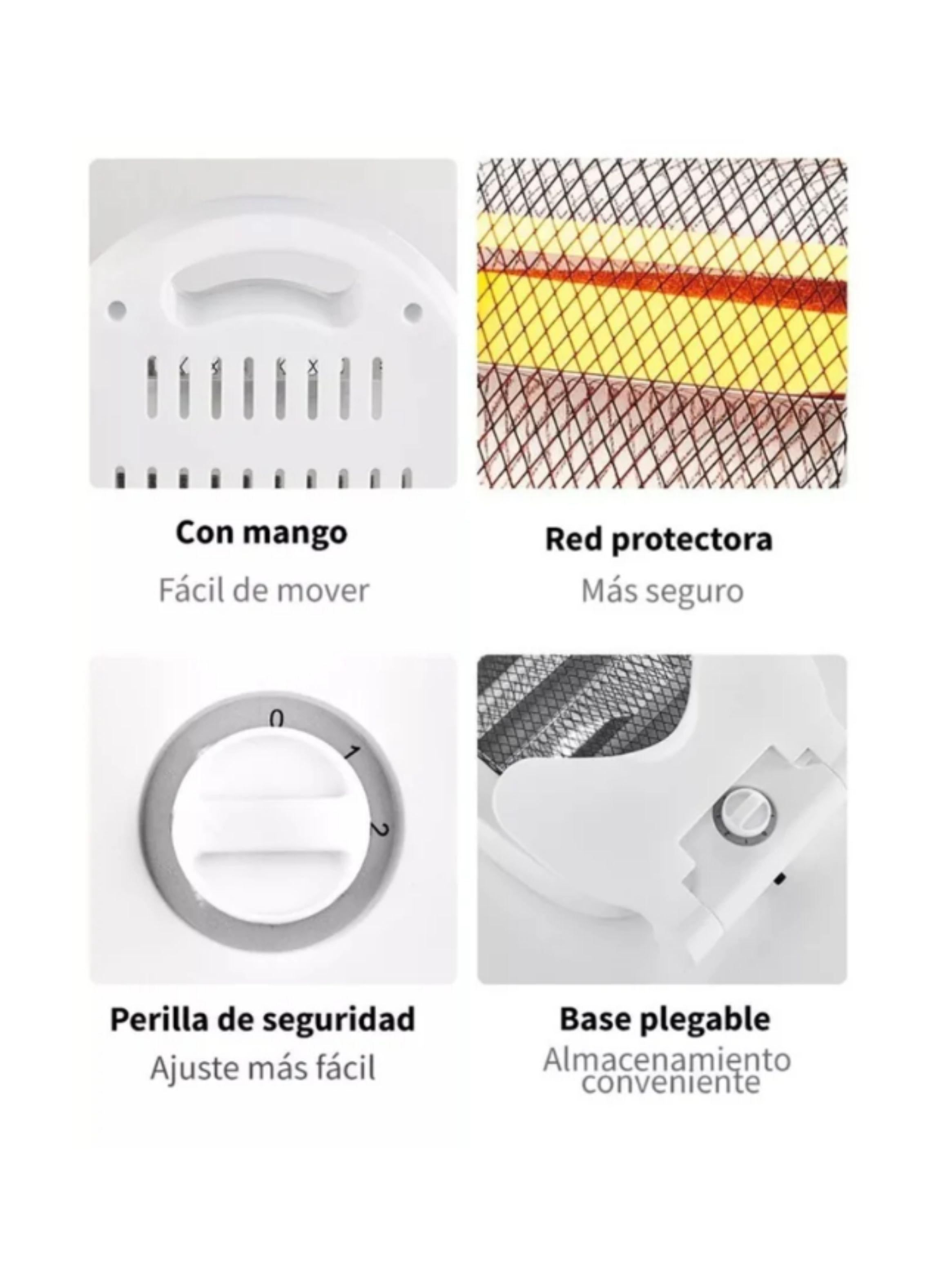 Calefactor Estufa Halógeno 800w Bajo Consumo Oficina Gris-7