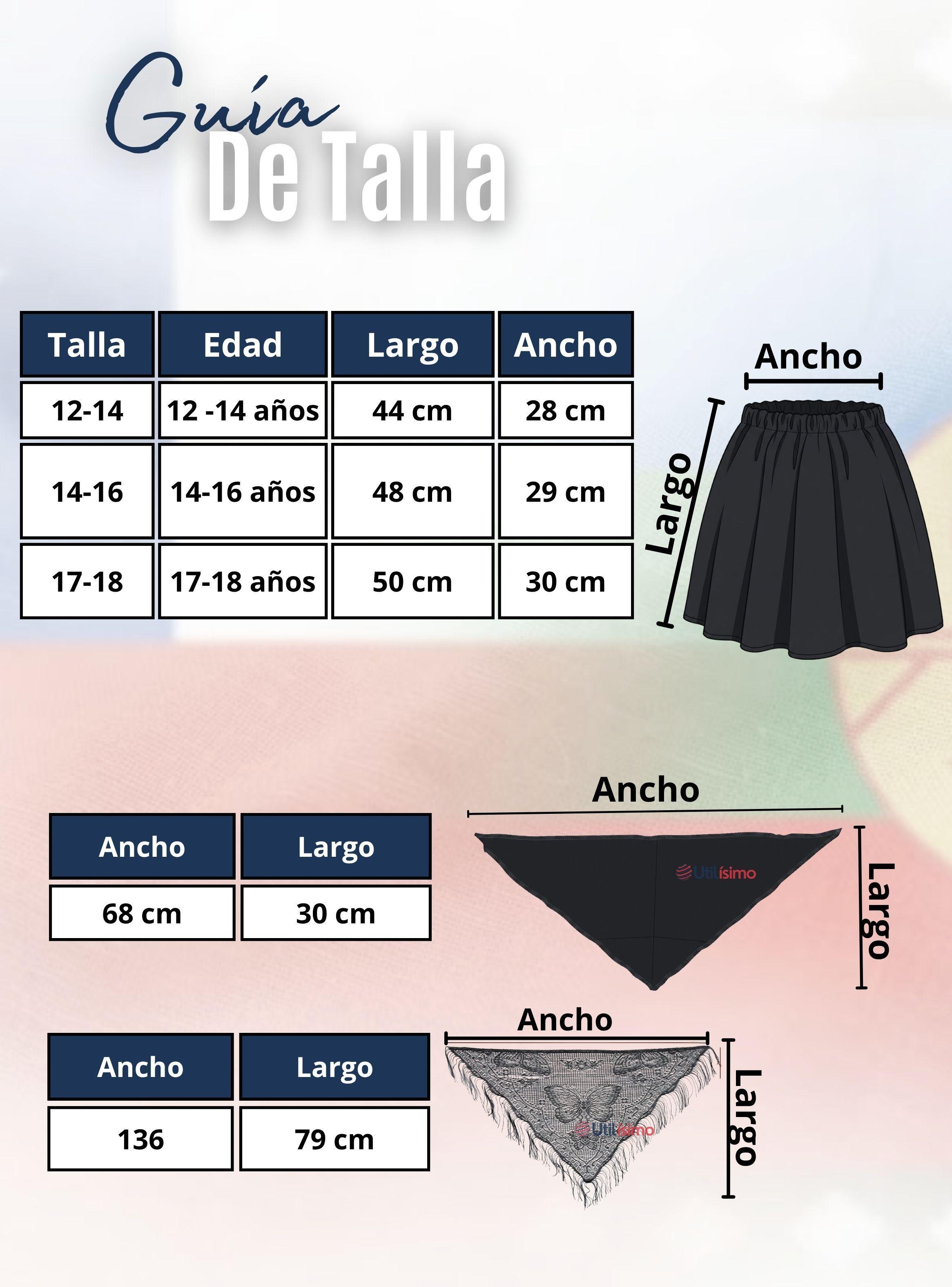 Traje Chilote Juvenil Negro Con Polera 4 Piezas Baile Típico Fiestas Patrias-4
