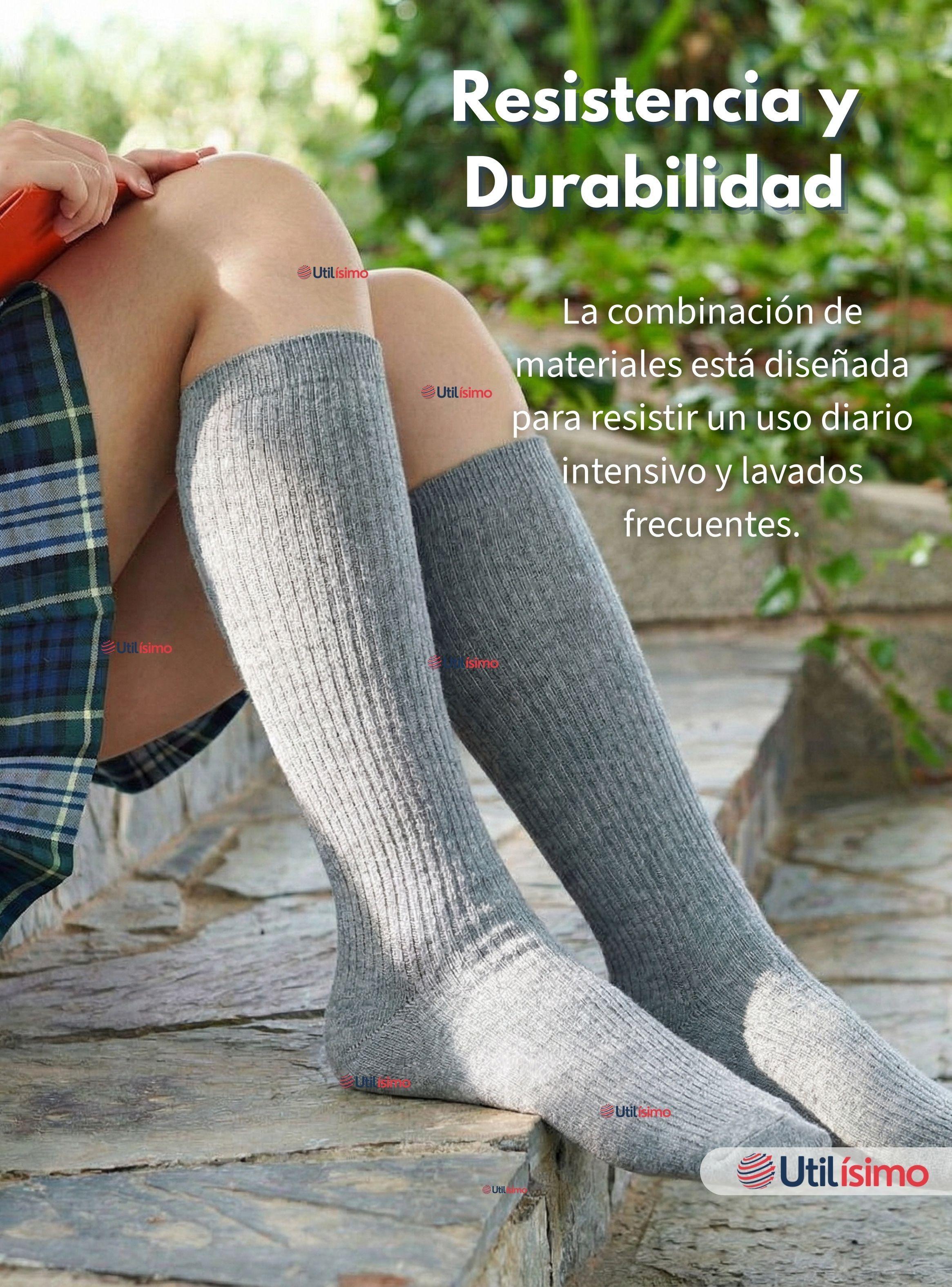 Pack 6 Calcetines Escolares Largo Algodón Color Gris para Niñas-6