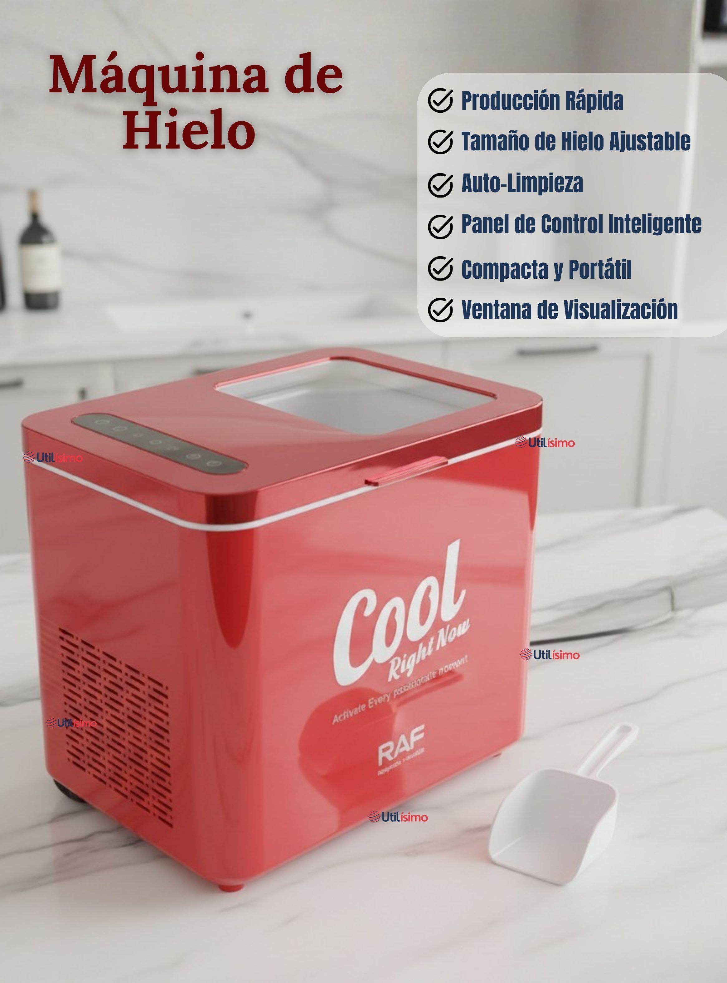 Máquina de Hielo Portátil Eléctrica Hielera Hogar Premium Color Rojo -3