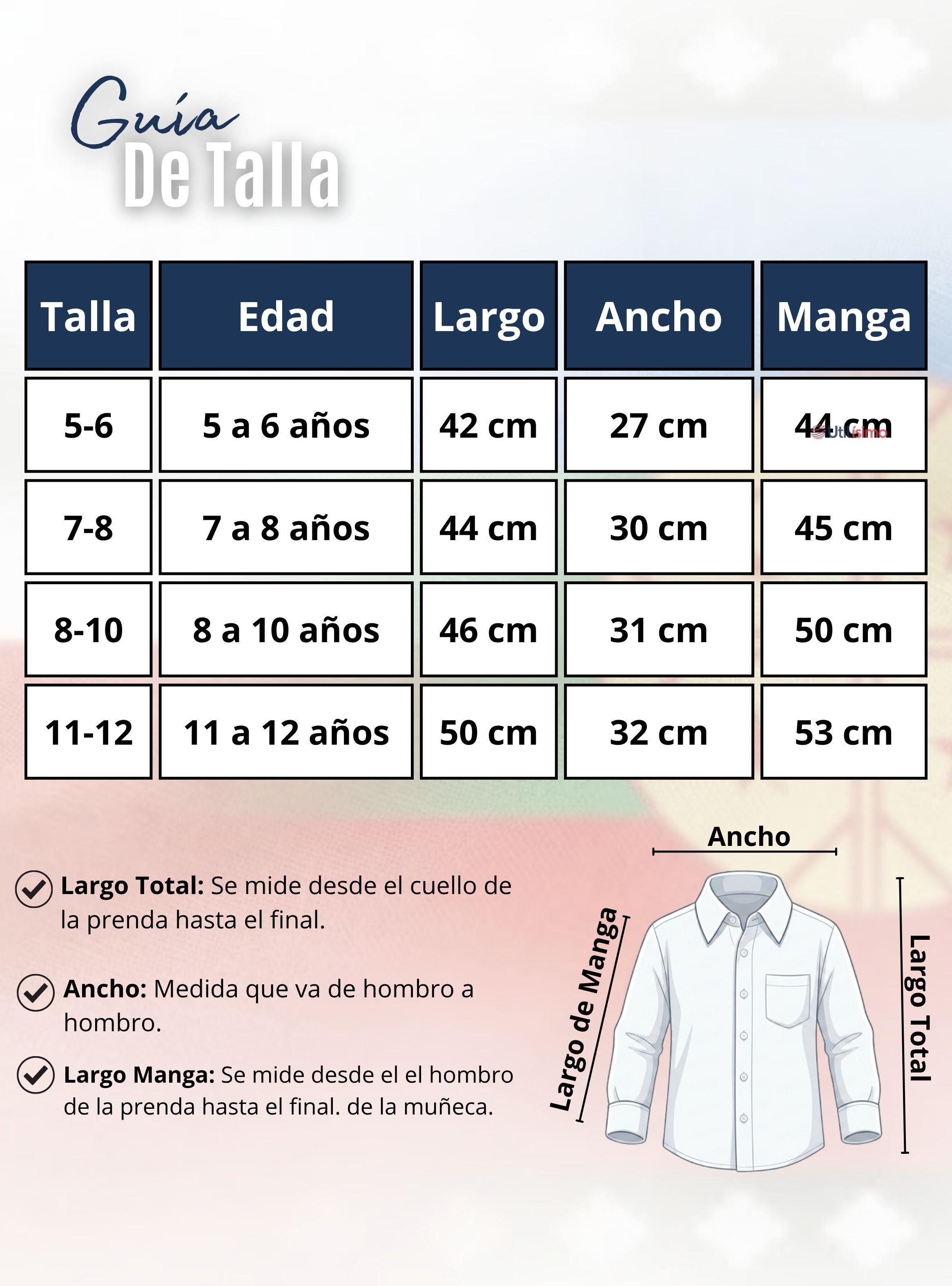 Traje Chilote de Niña Azul 4 Piezas Con Camisa Fiestas Patrias Baile Típico-3