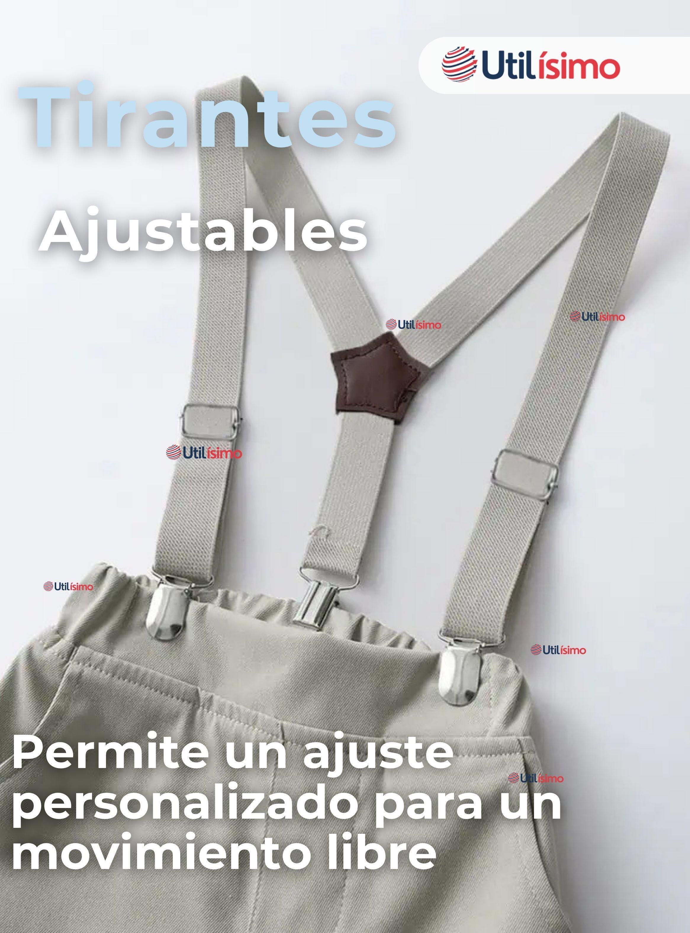 Conjunto De Vestir Con Tirantes Camisa y Pantalón Corto Algodón Bebé Gris-4